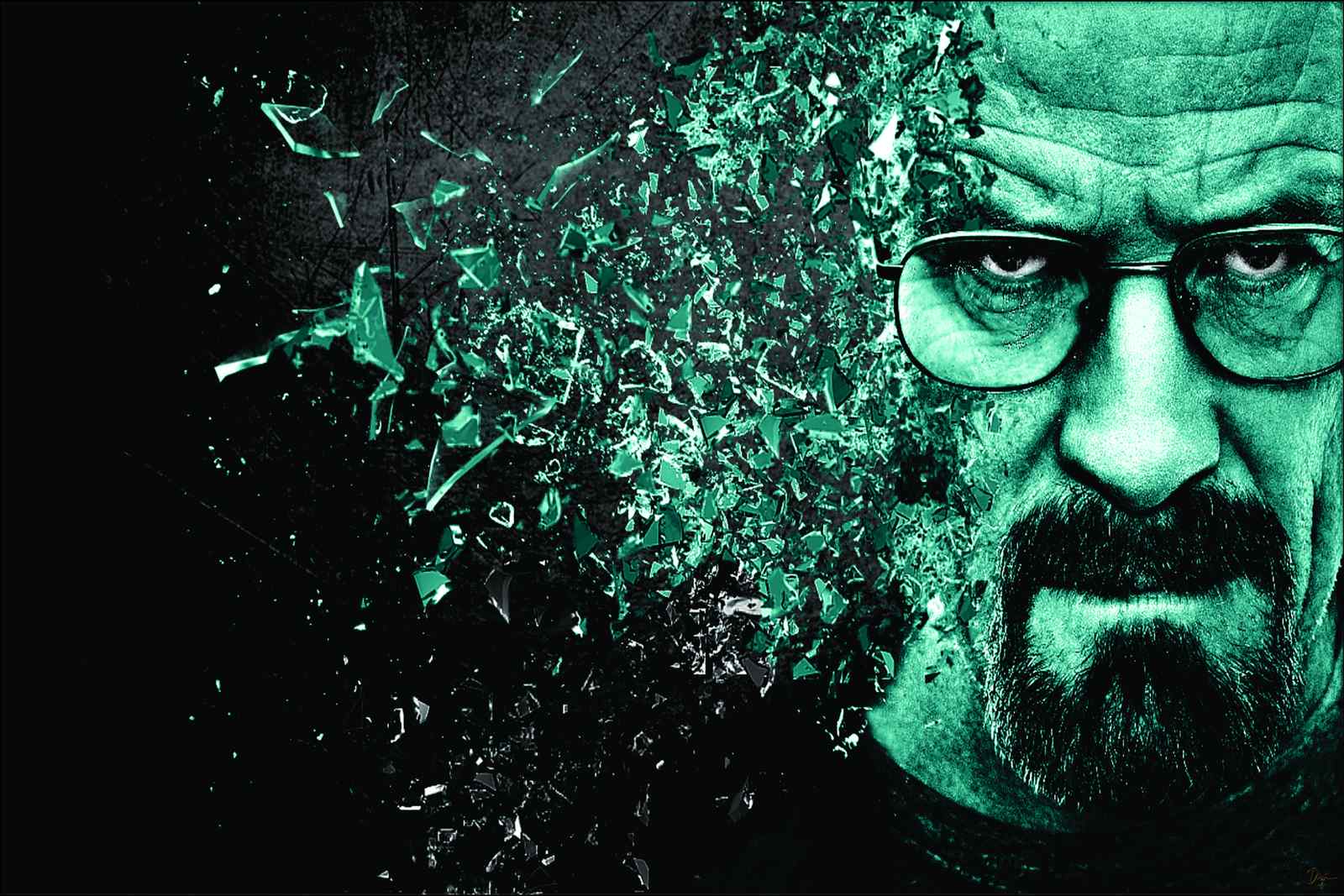 Breaking Bad Heisenberg Shattered Green Wall Art