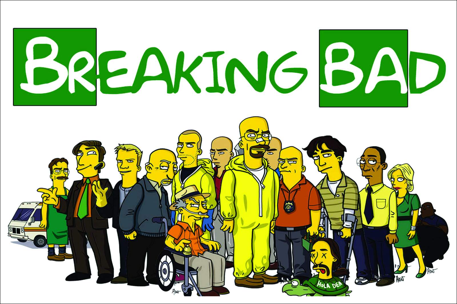 Breaking Bad Simpsons Style Wall Art