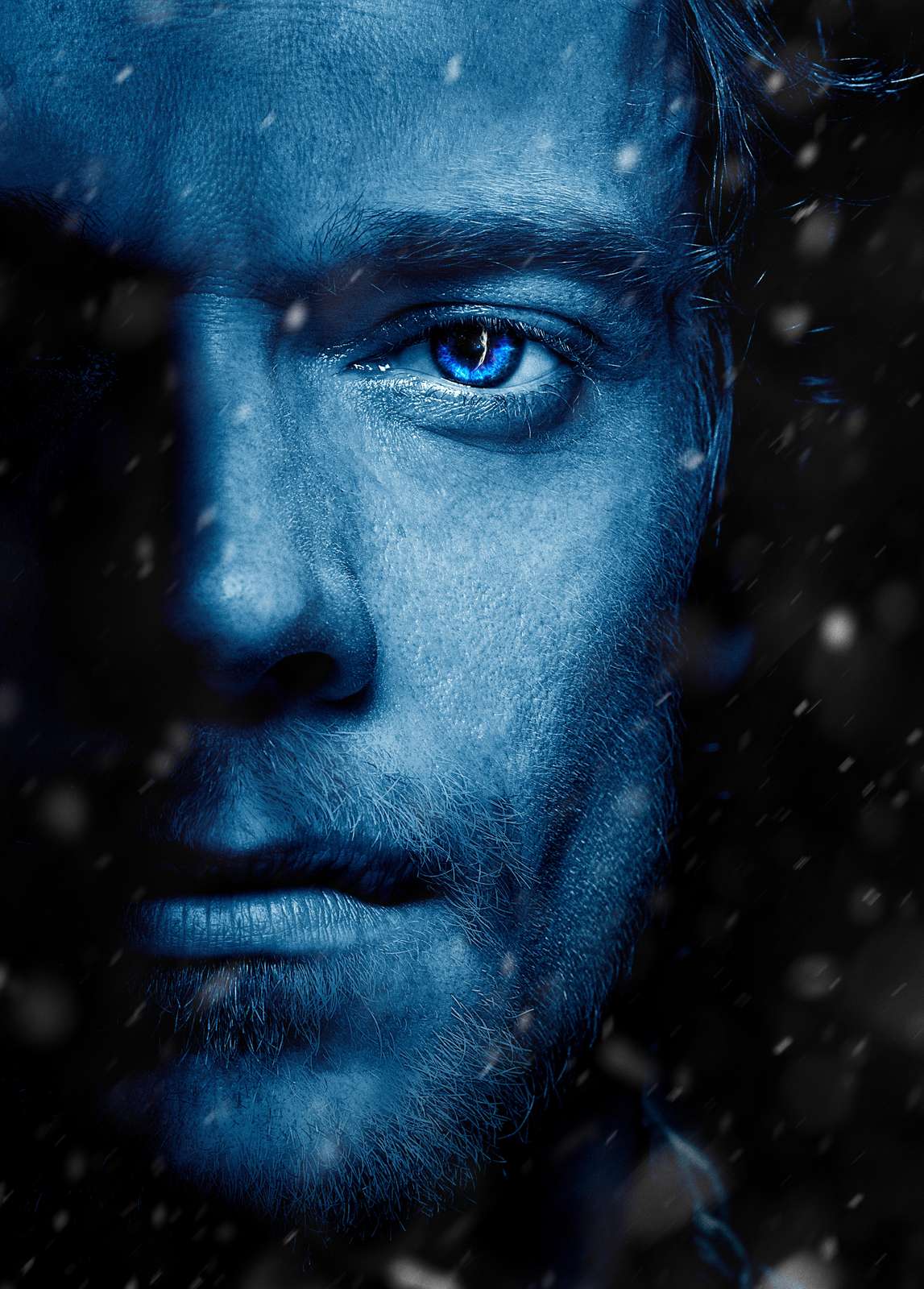 Intense Blue Gaze Winter Man Wall Art