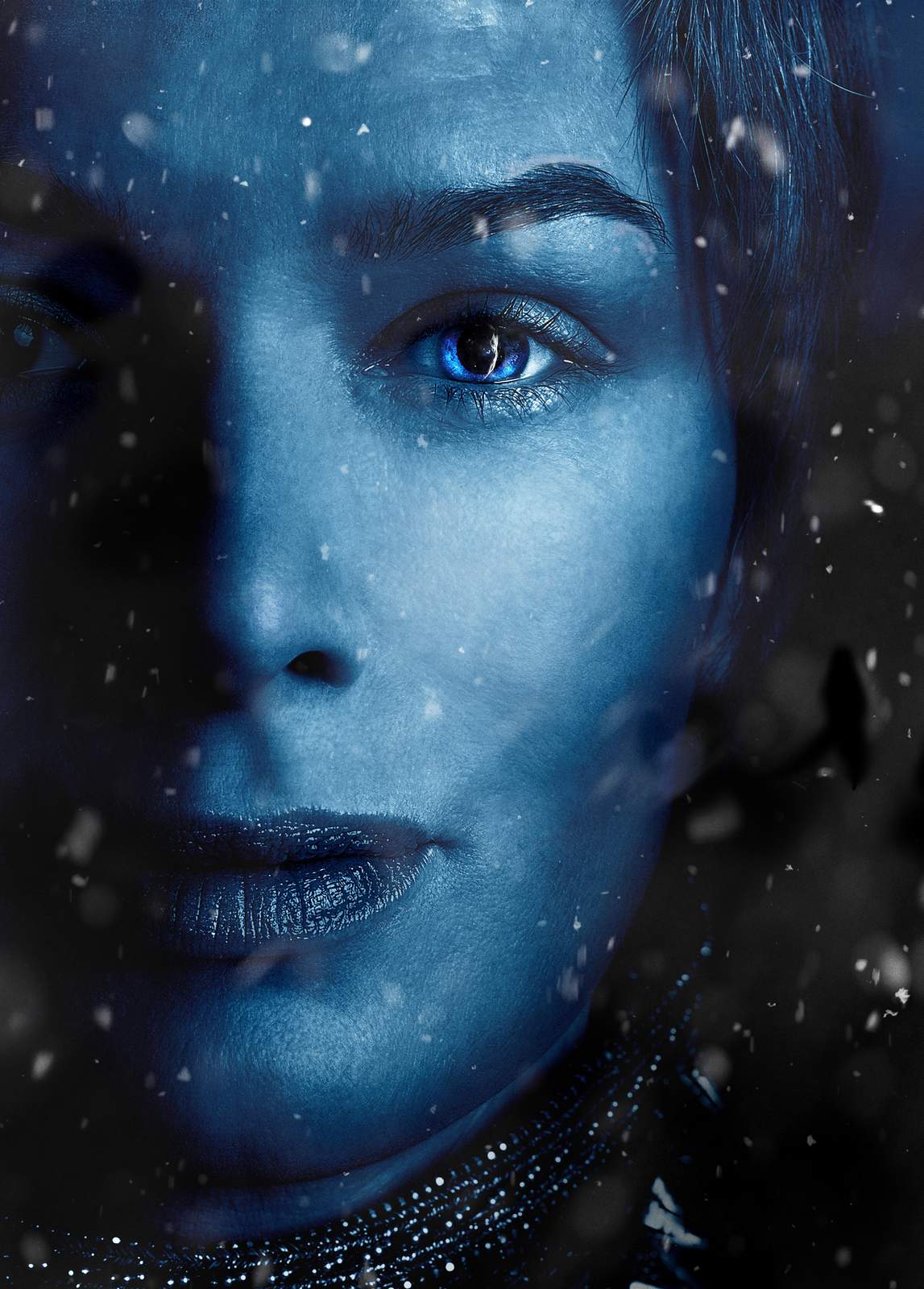 Enchanting Blue Eyes Woman Snow Wall Art