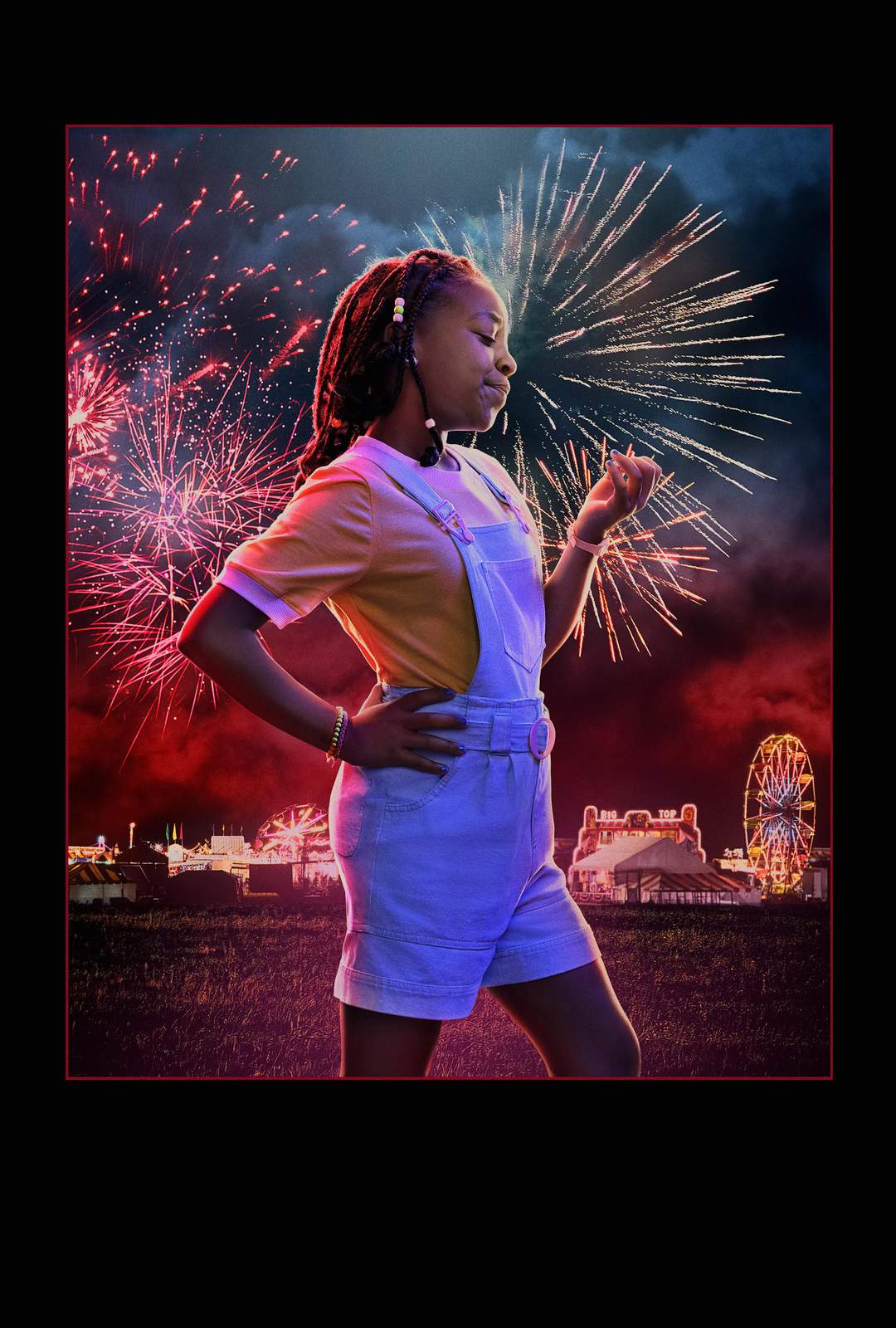 Summer Nights Girl Fireworks Wall Art
