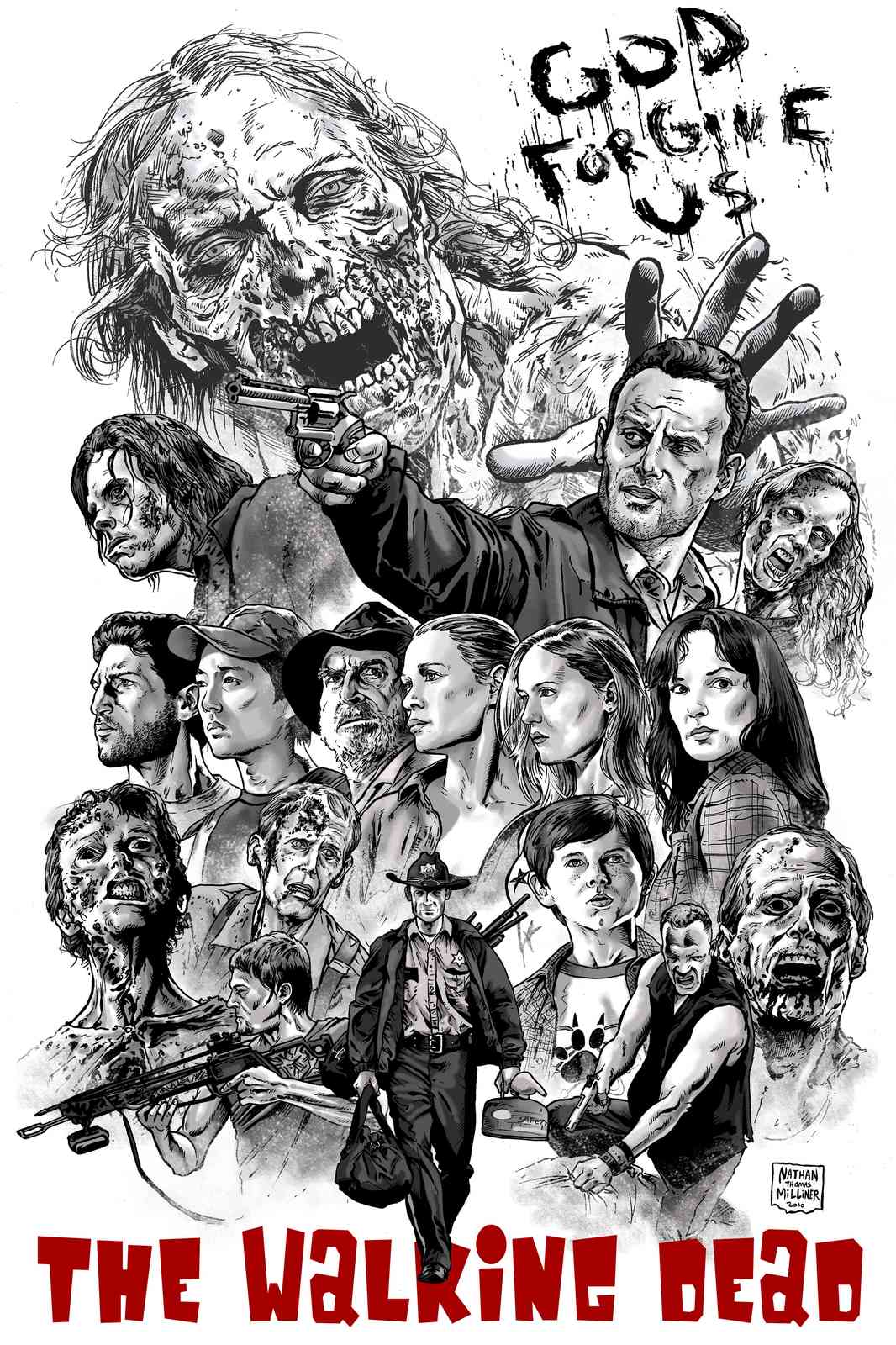 The Walking Dead Iconic Group Wall Art
