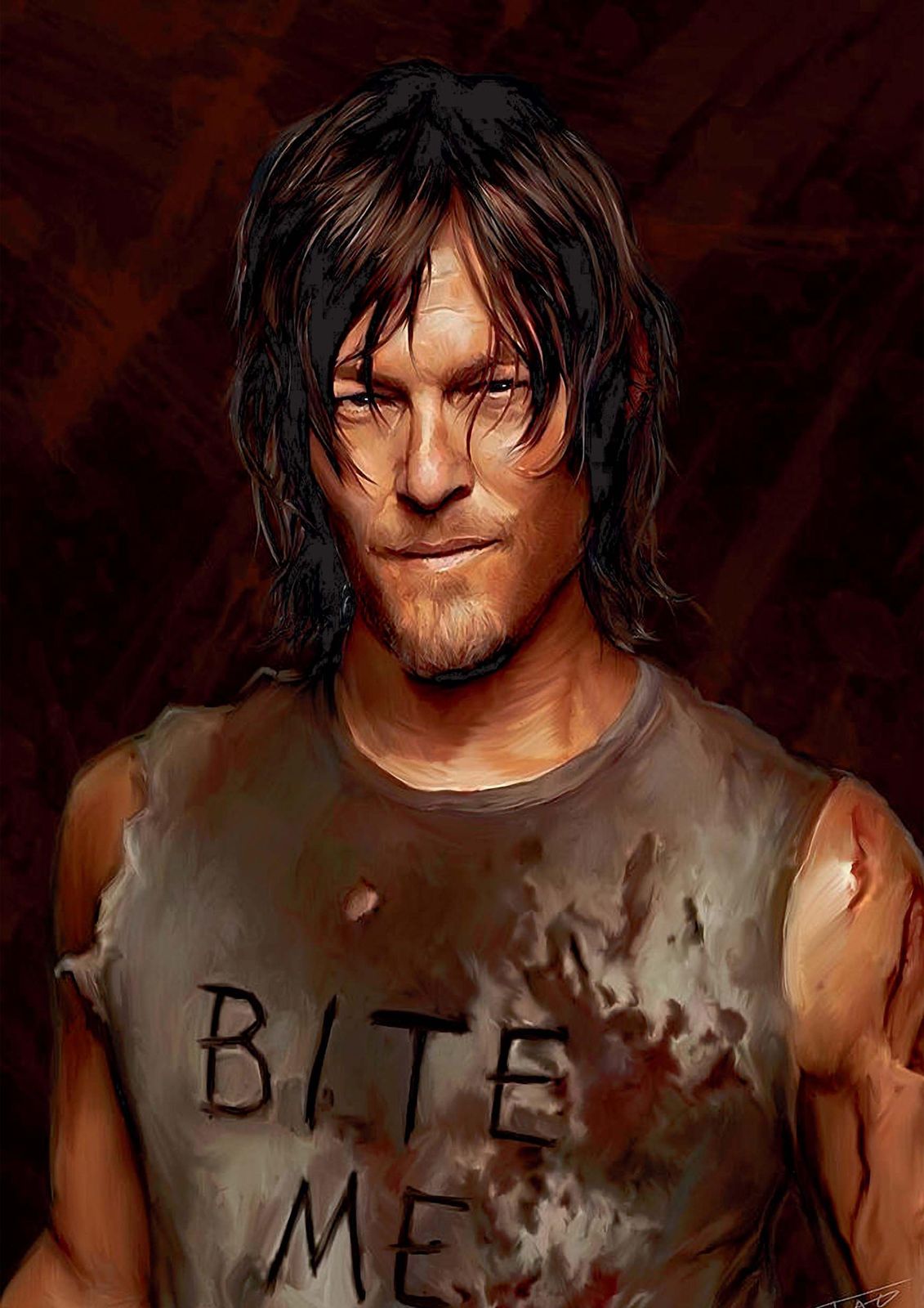 Daryl Dixon "Bite Me" Quote Wall Art