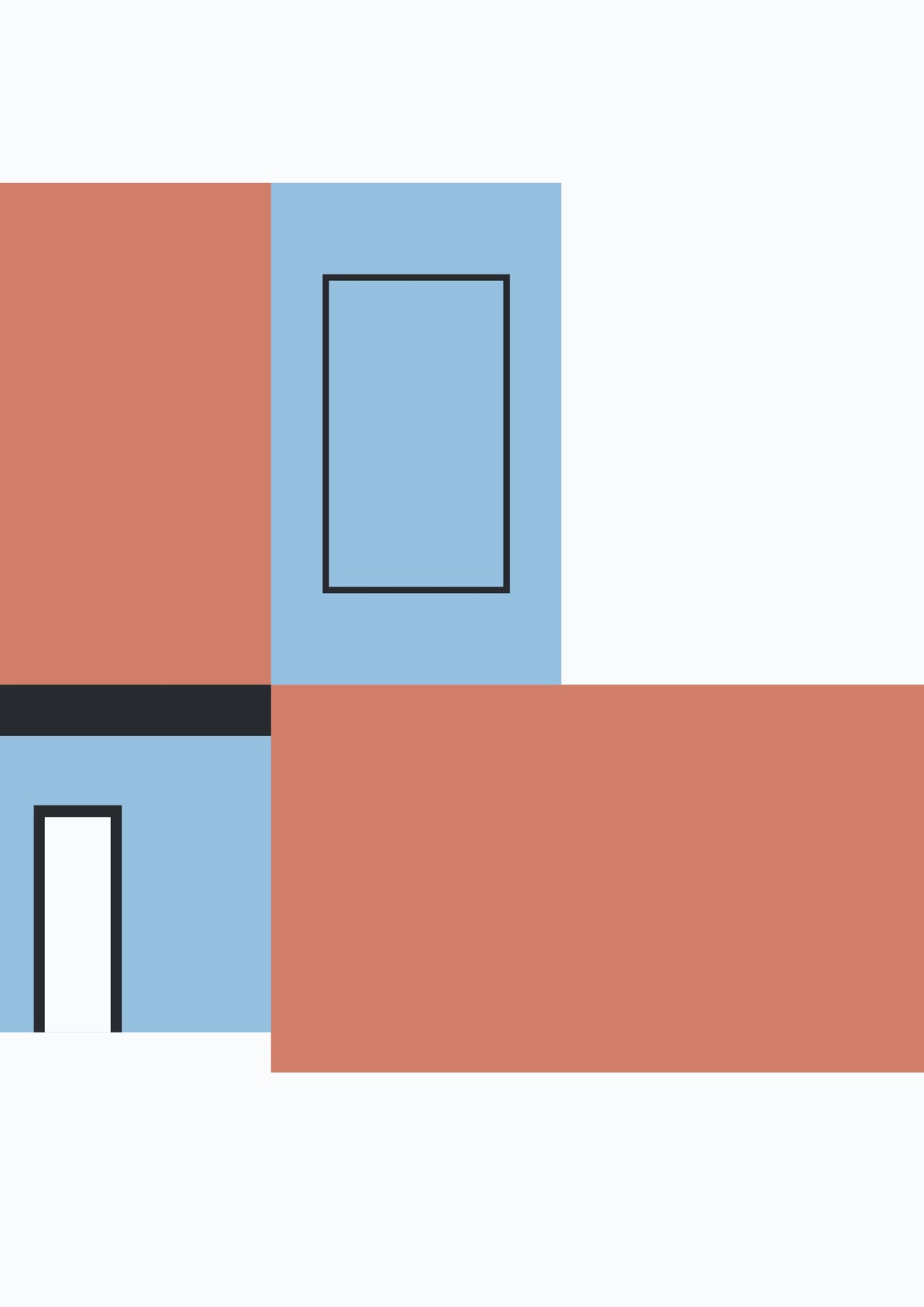 Abstract Geometric Blush & Blue Wall Art