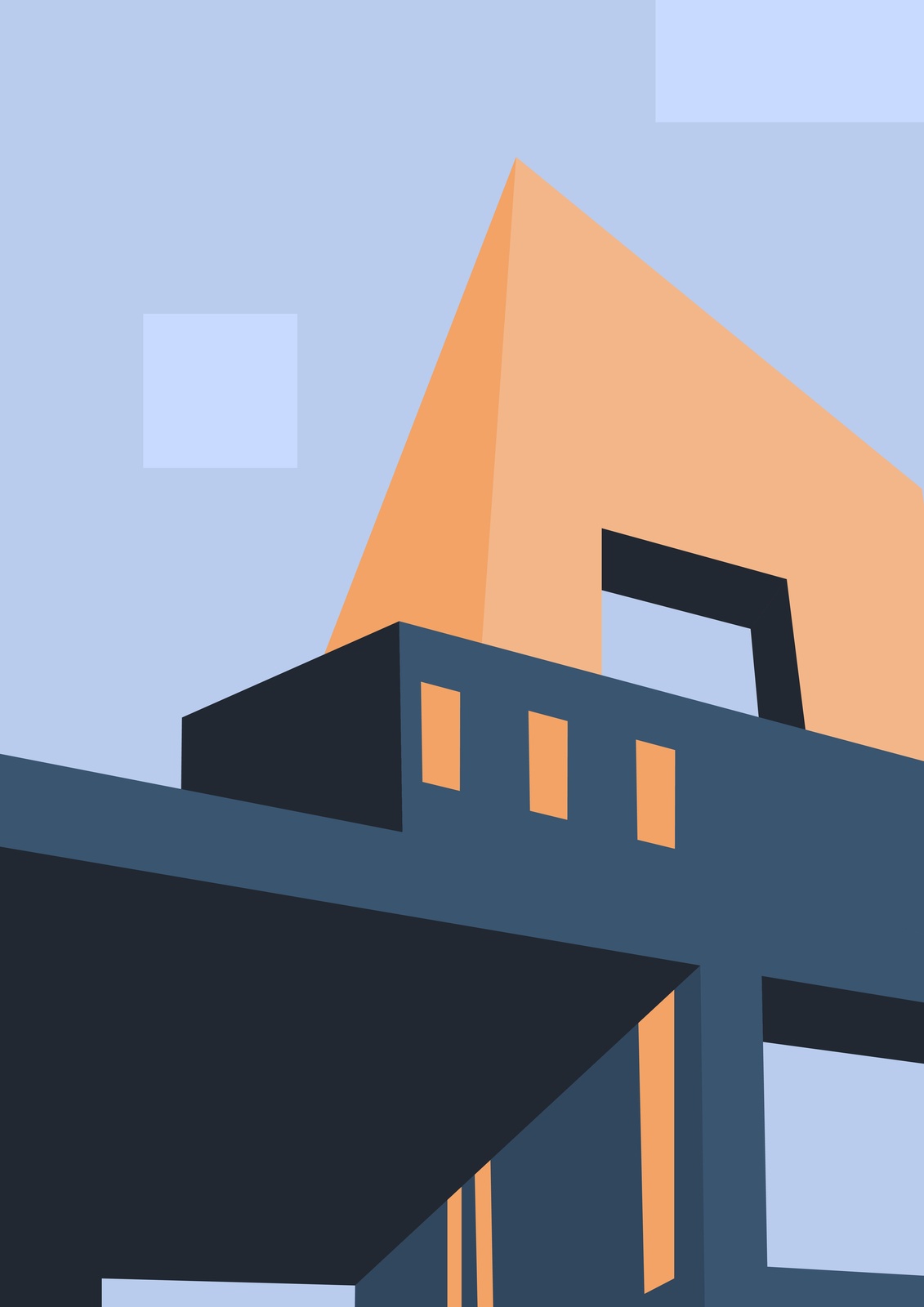 Modern Geometric Architecture Wall Art
