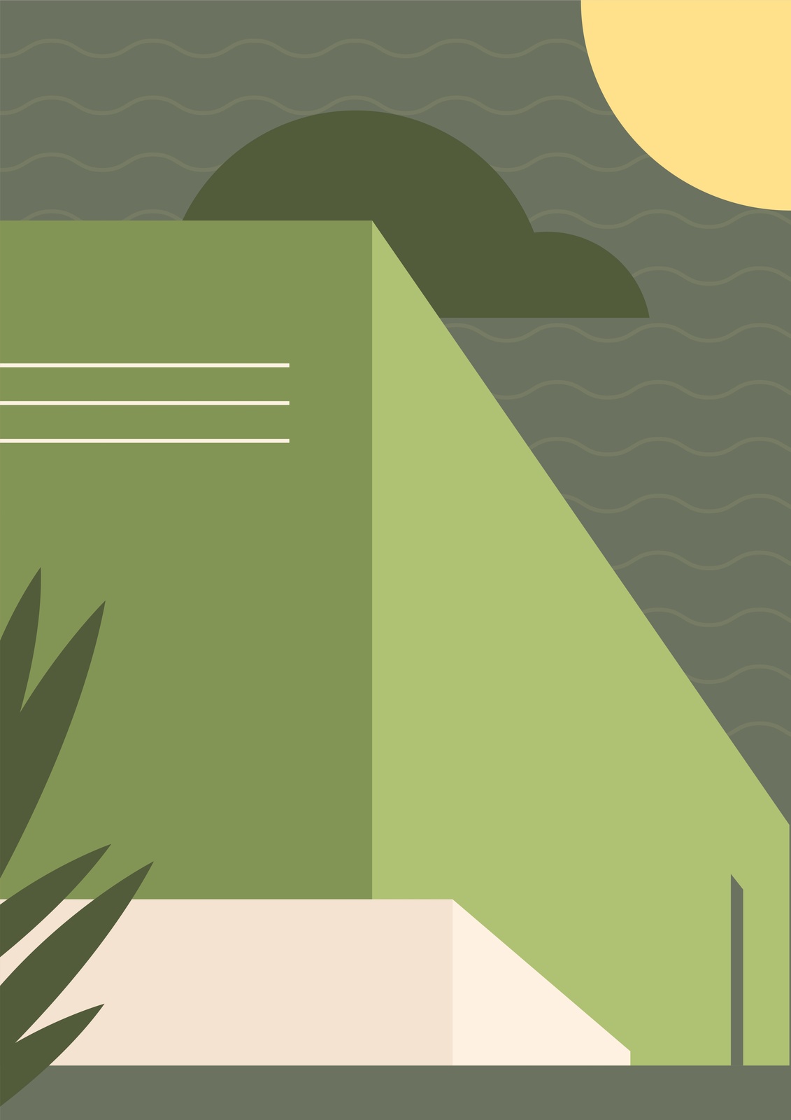 Modern Geometric Greenery Wall Art