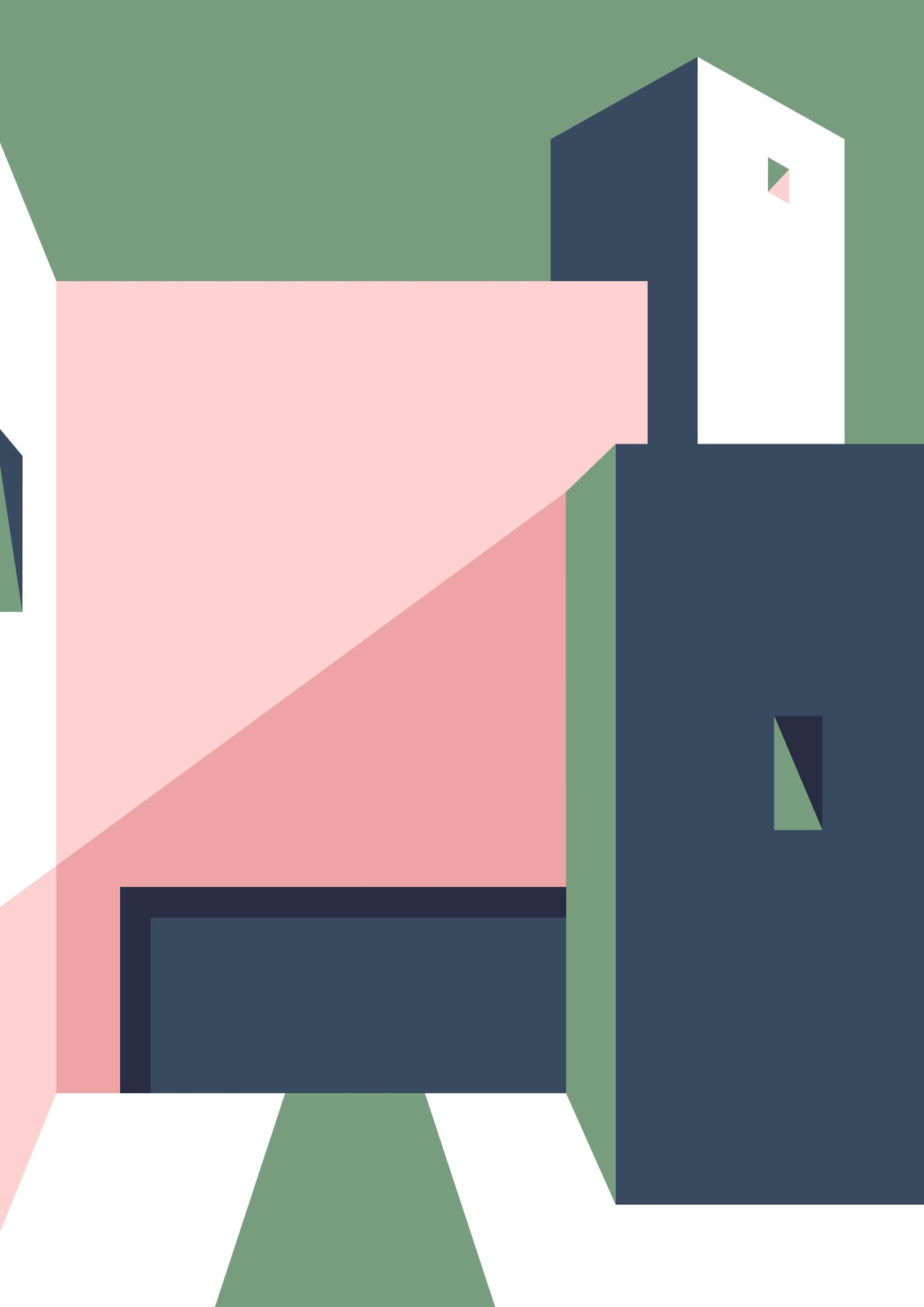 Modern Geometric Architectural Wall Art