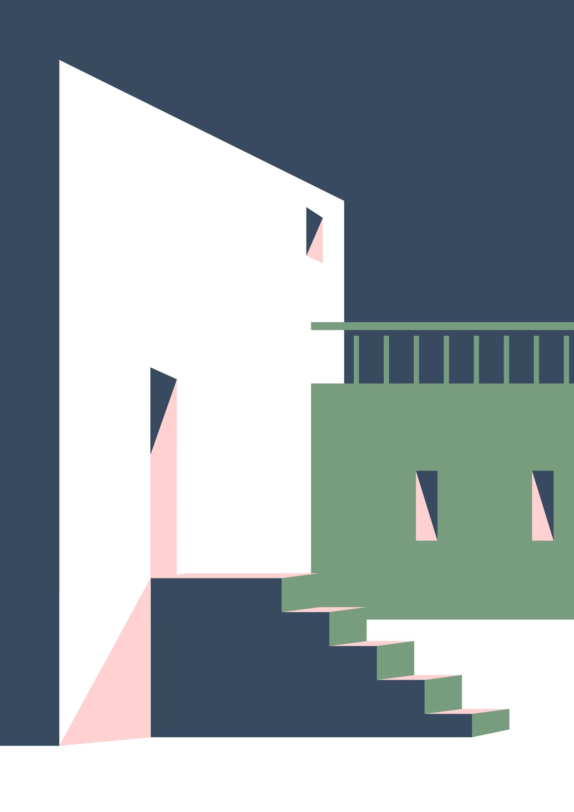 Modern Architectural Steps Wall Art