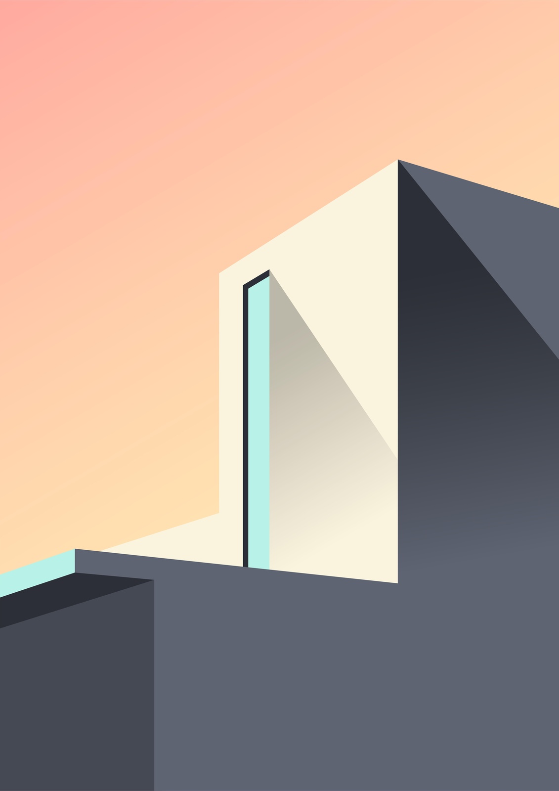 Minimalist Doorway Sunset Wall Art