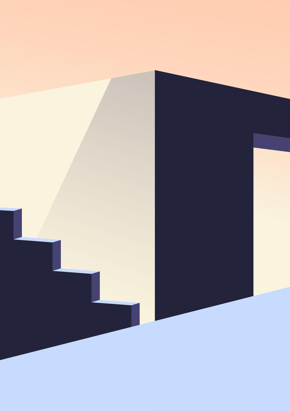 Minimalist Stairway Abstract Wall Art