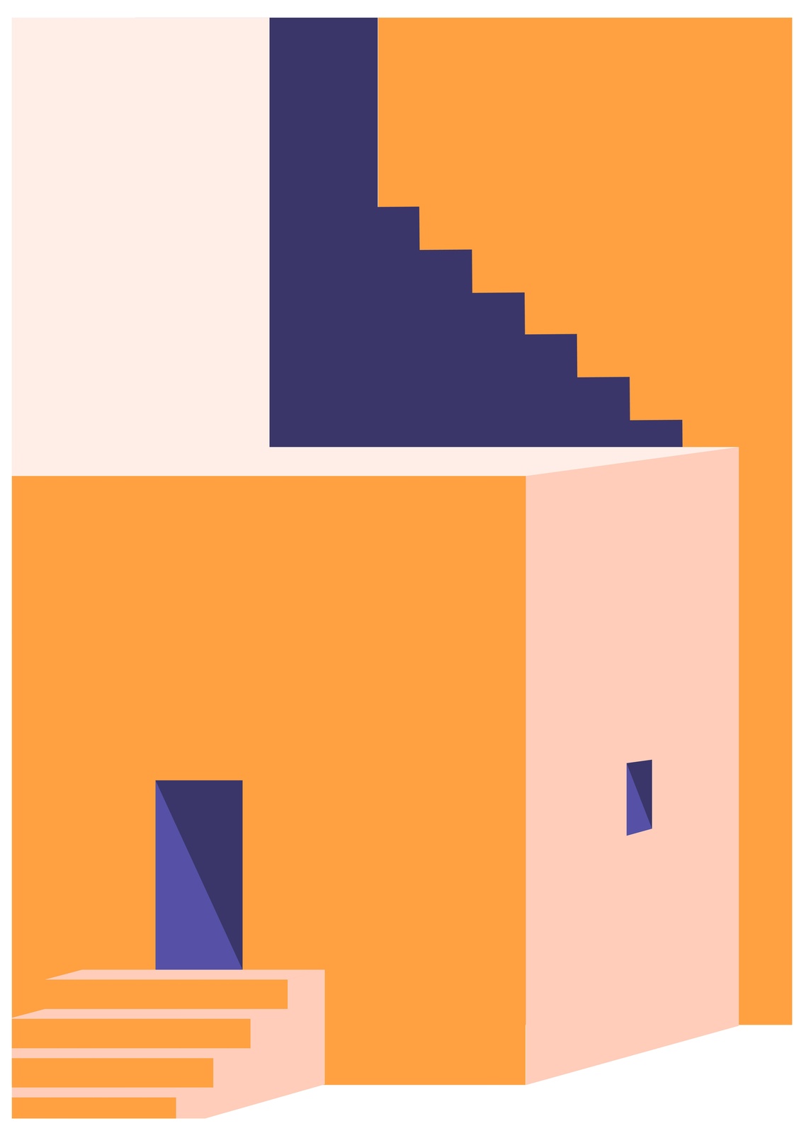 Modern Geometric Architecture Wall Art