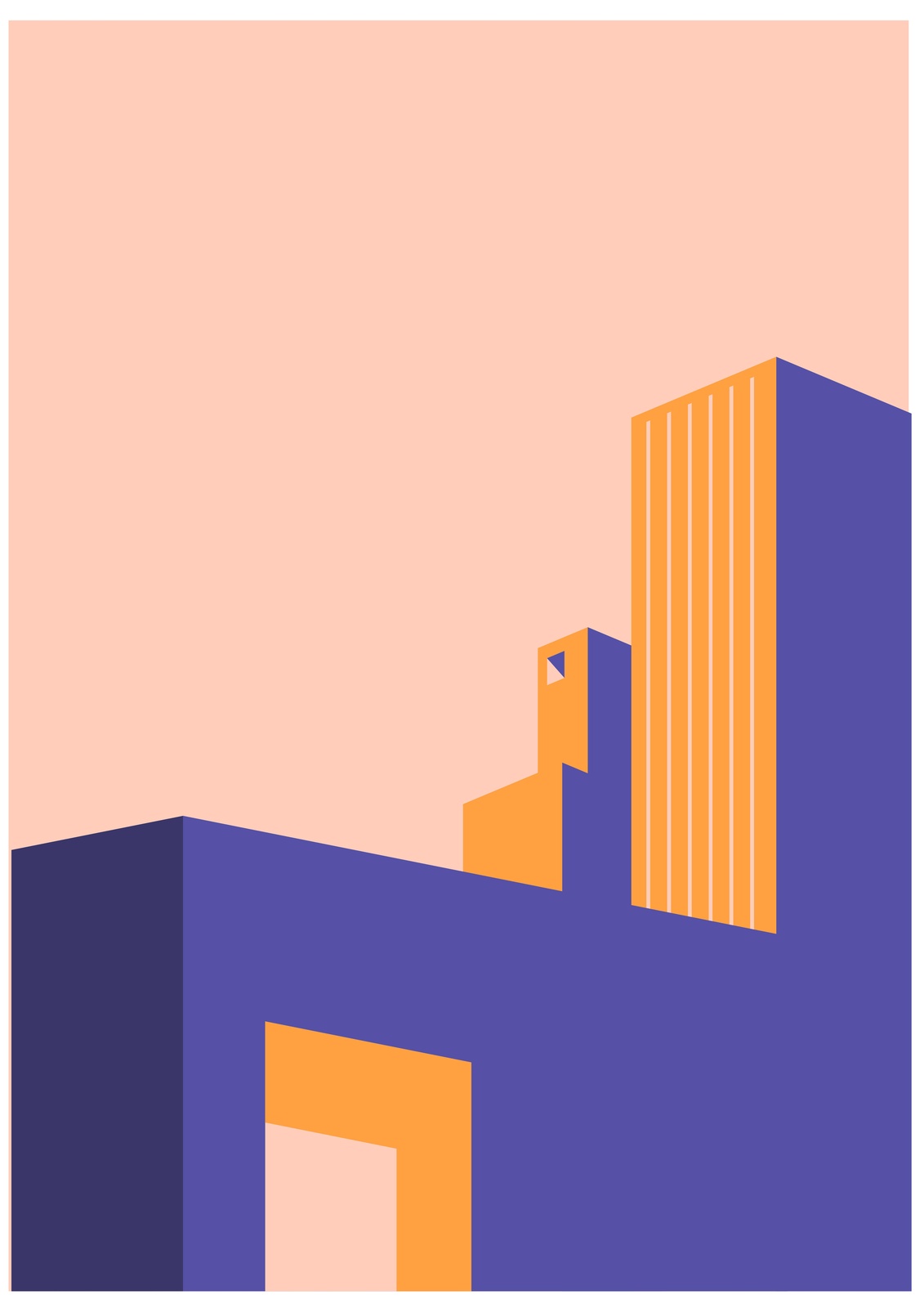 Modern Geometric Building Wall Art