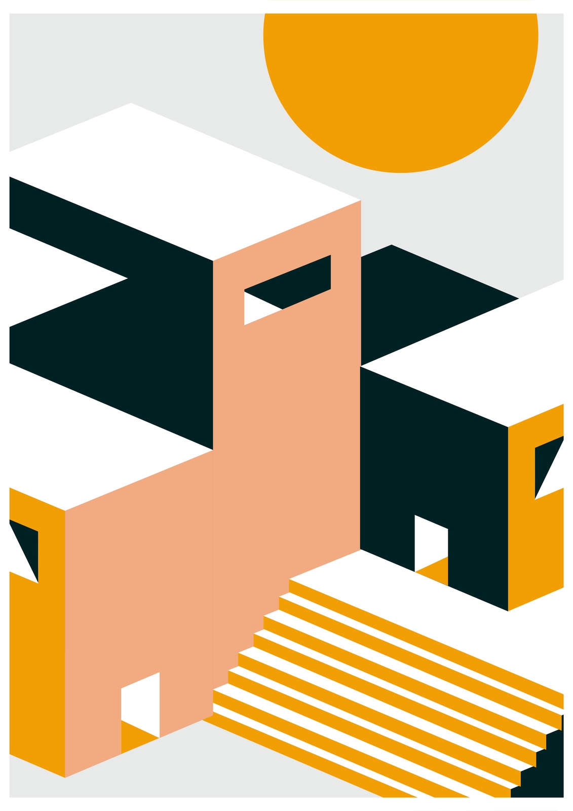Abstract Geometric Building Wall Art