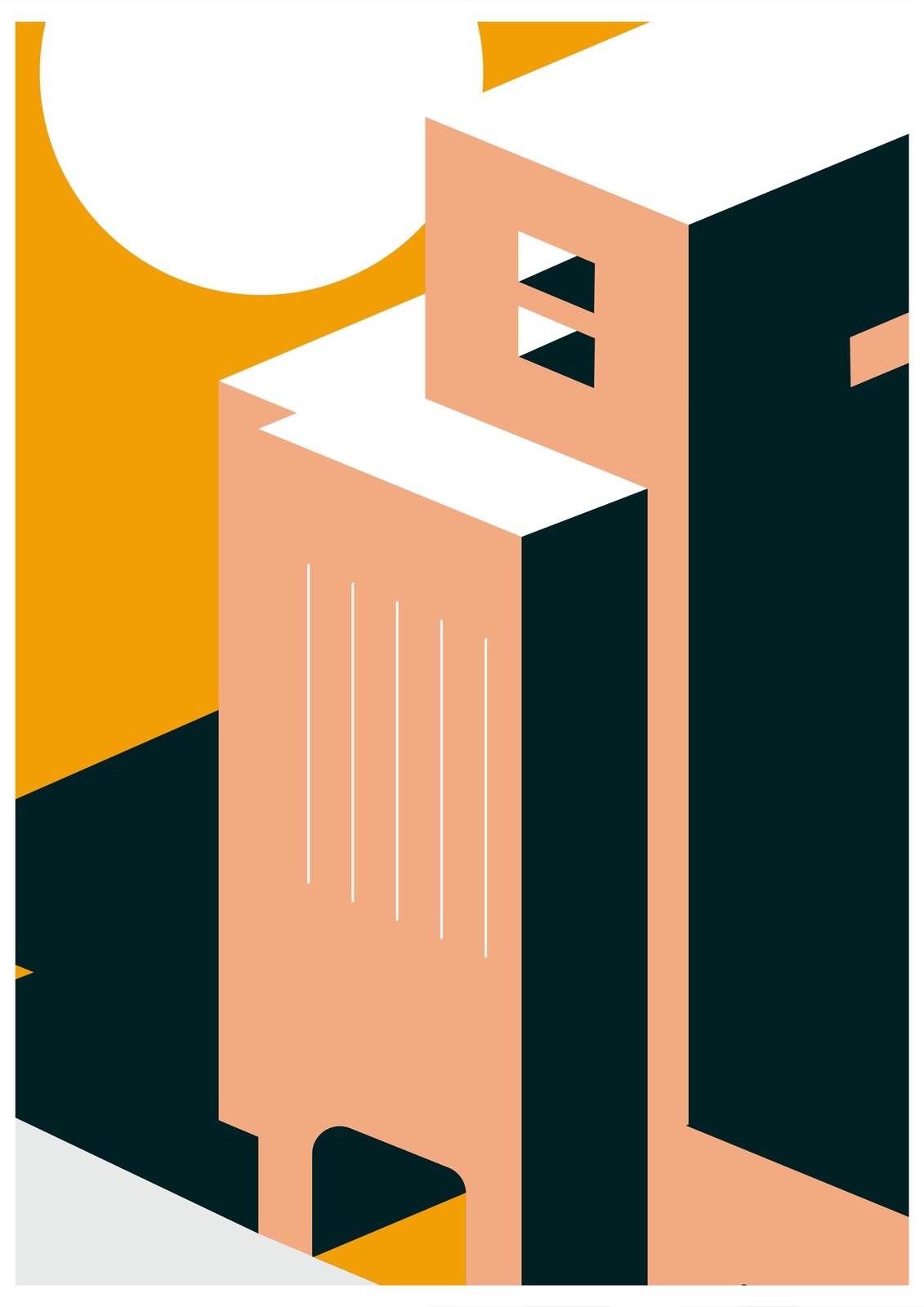 Geometric Building Art Wall Art