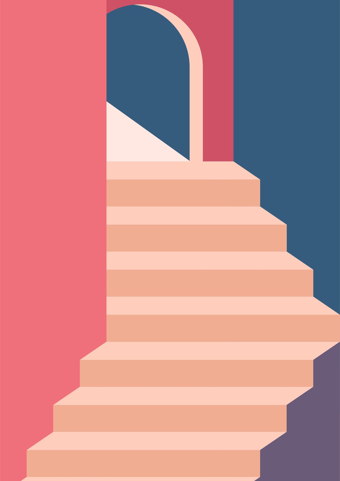 Modern Archway Stairs Wall Art