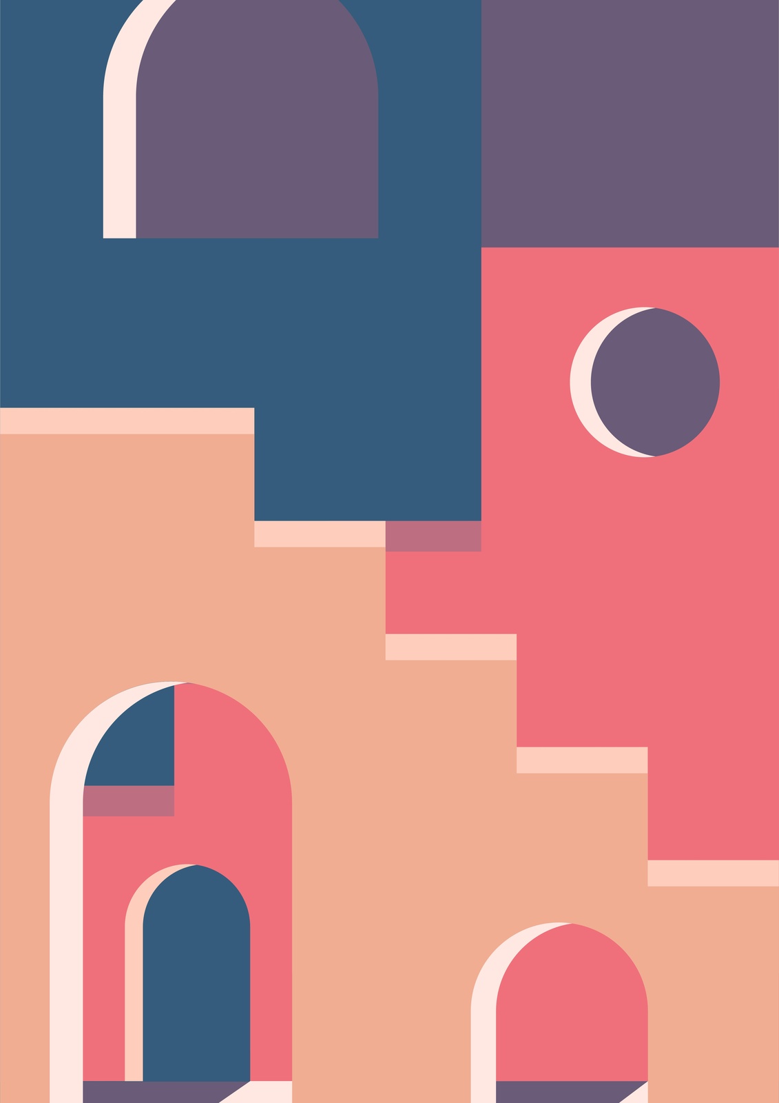 Abstract Geometric Archway Wall Art