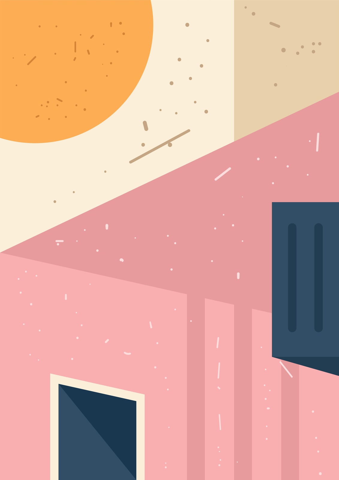 Modern Geometric Abstract Sunset Wall Art