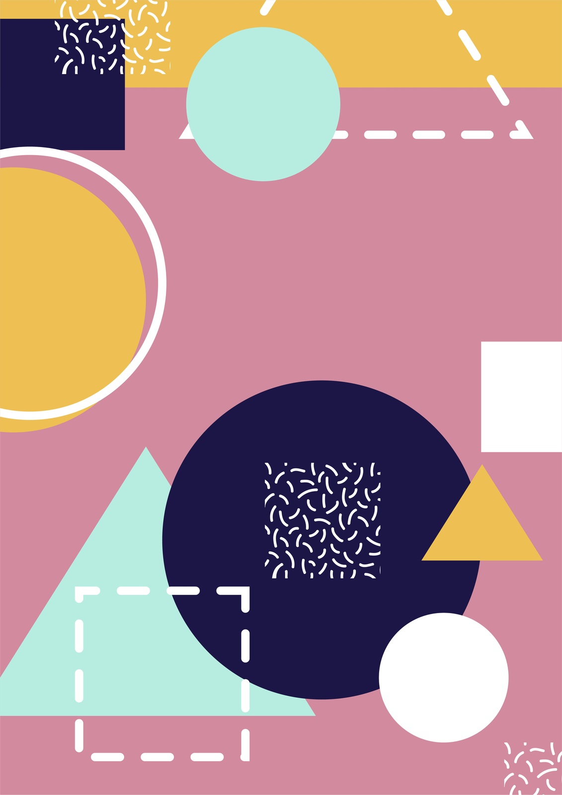 Retro Geometric Shapes Wall Art