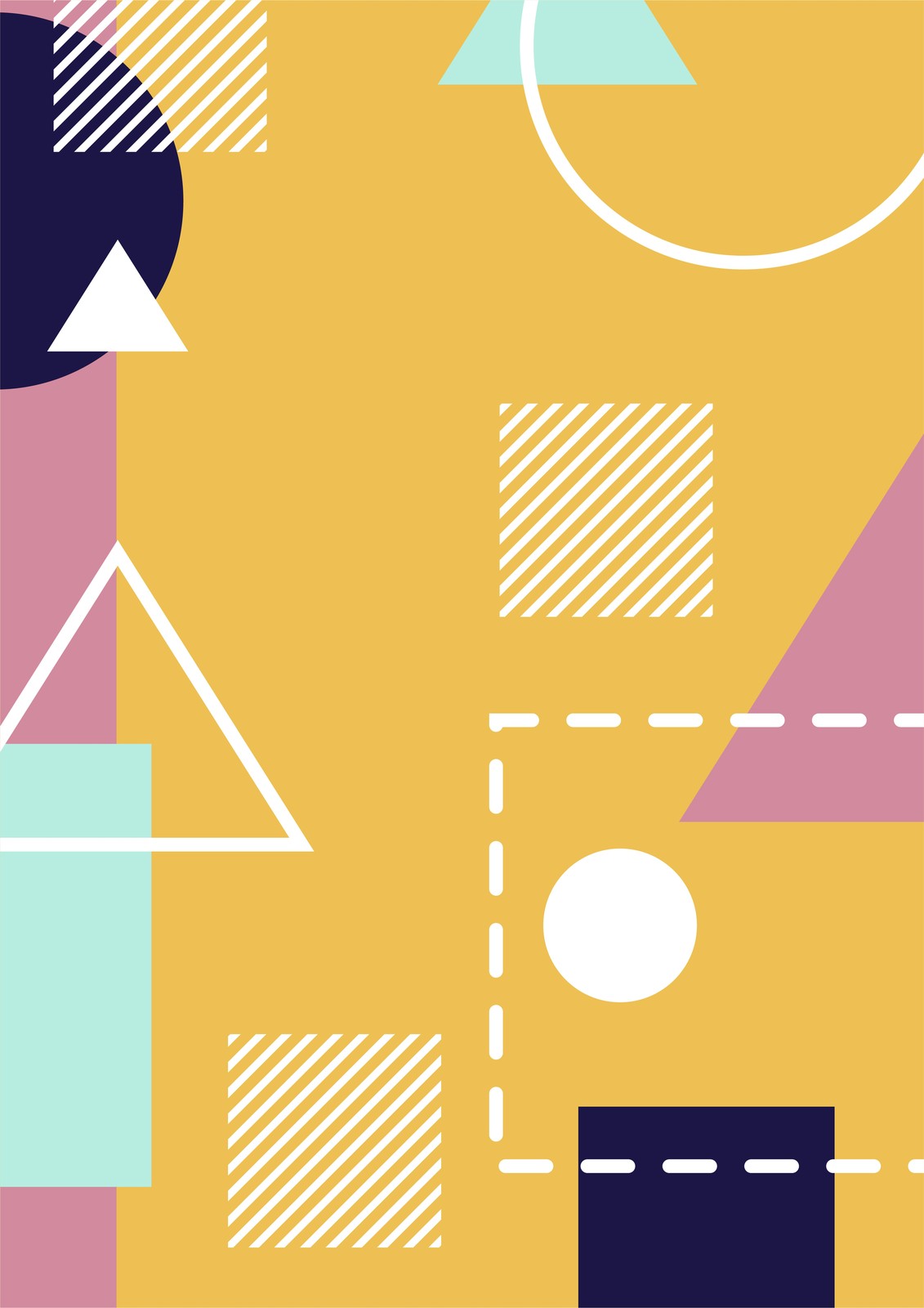Retro Geometric Abstract Wall Art