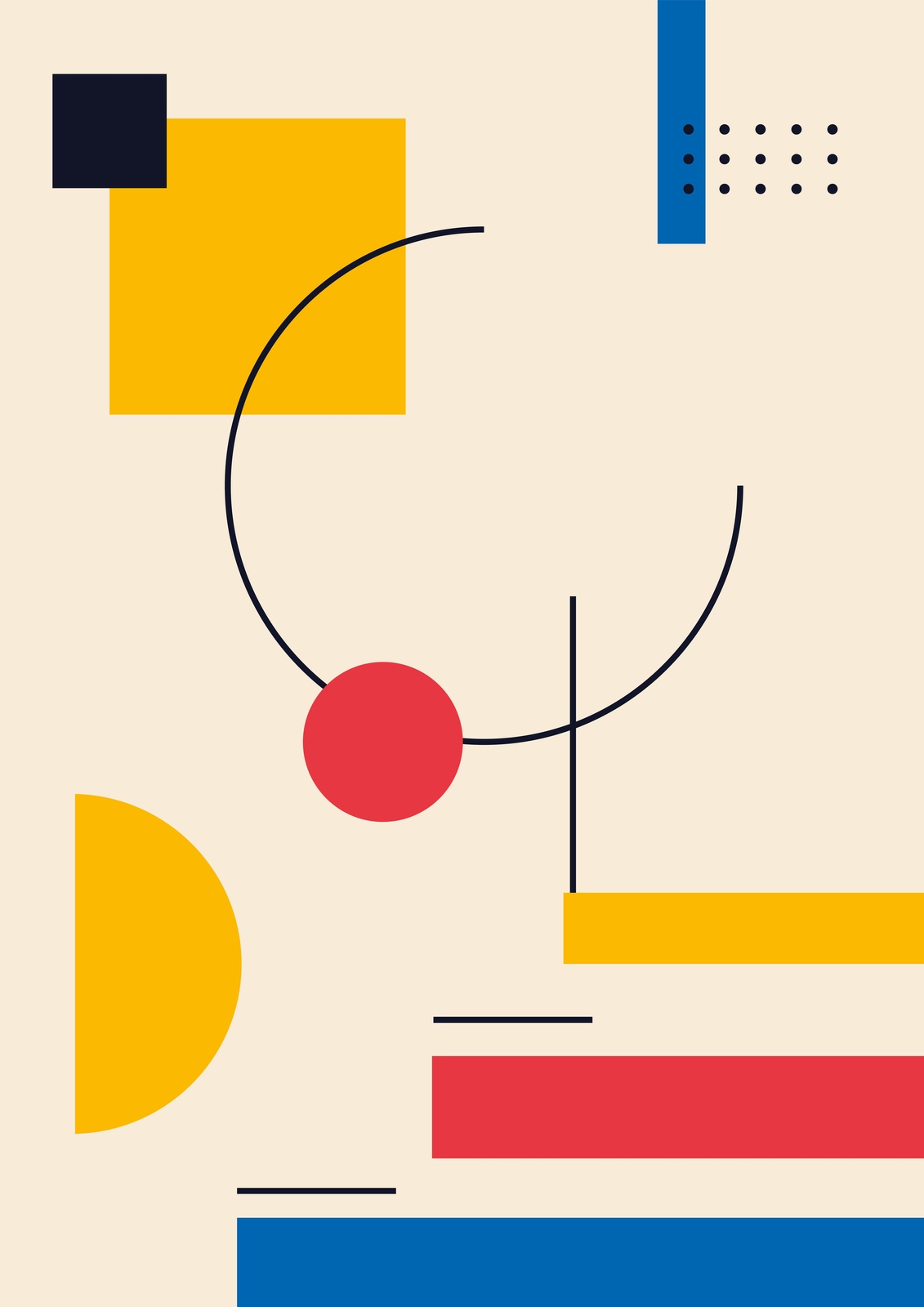 Abstract Geometric Mid-Century Wall Art