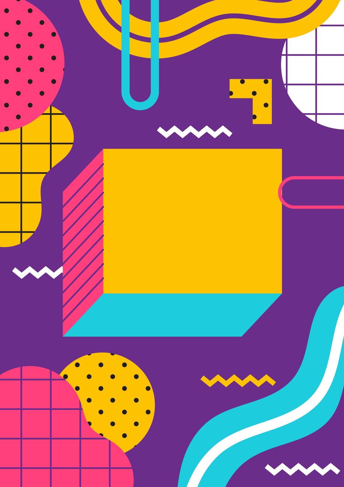 Retro Memphis Style Geometric Wall Art