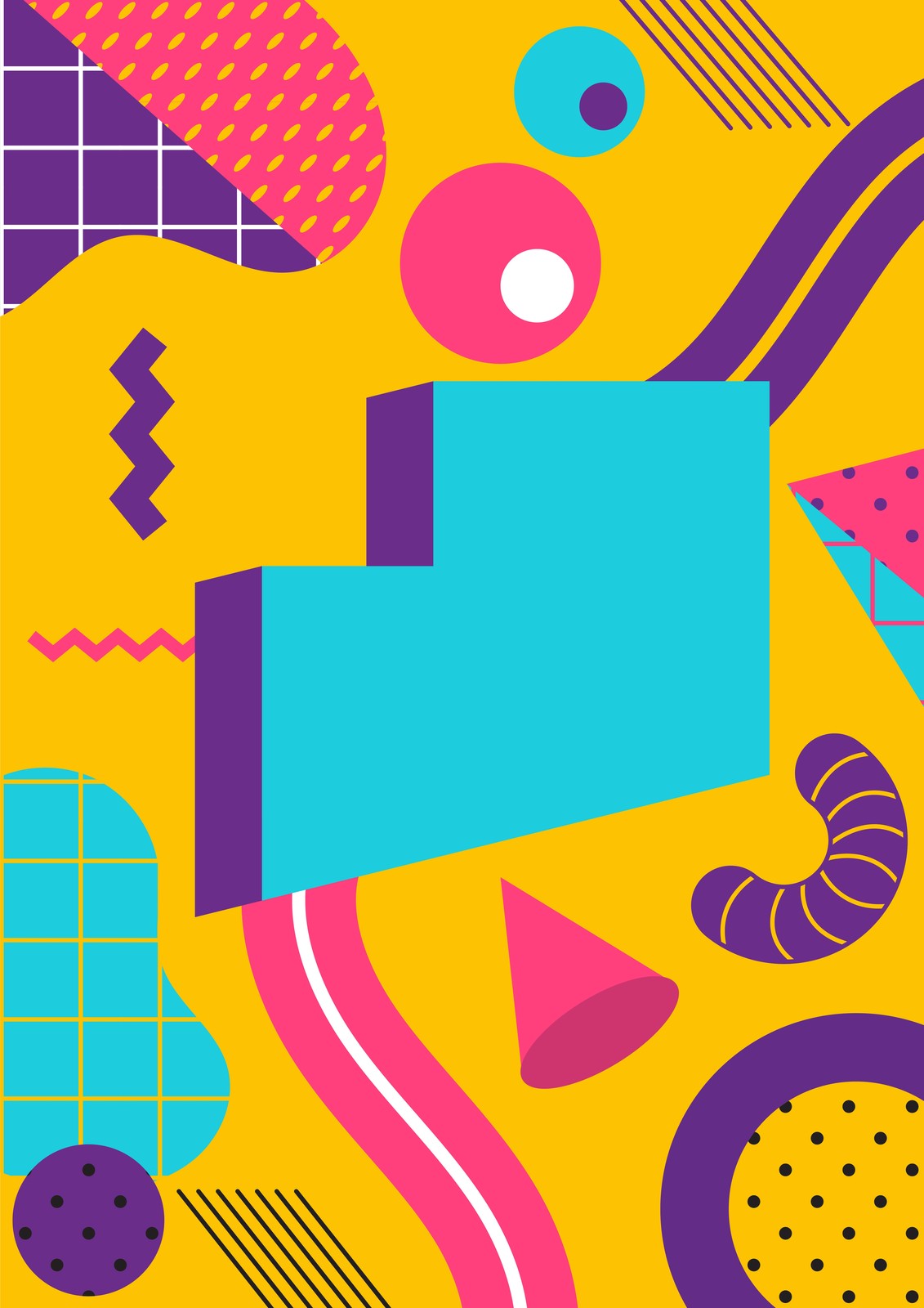 Retro Geometric Pop Art Wall Art