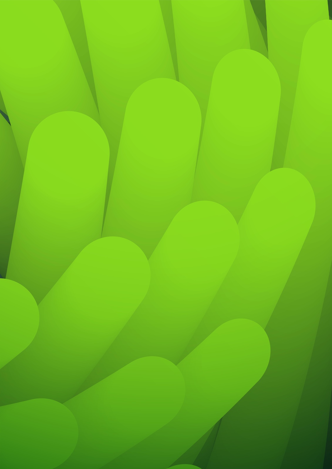 Vibrant Green Tube Abstract Wall Art