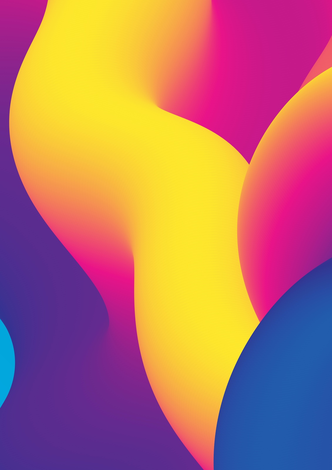 Vibrant Fluid Wave Abstract Yellow Wall Art