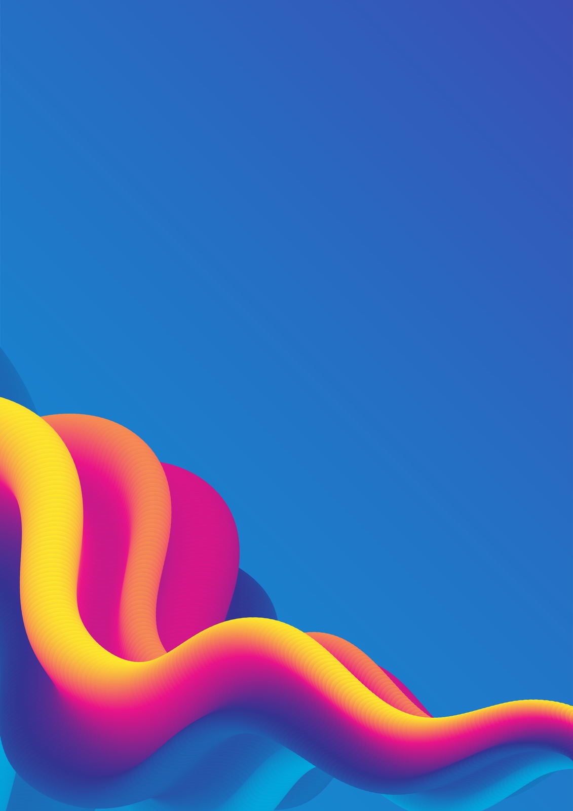 Vibrant 3D Fluid Abstract Waves Wall Art