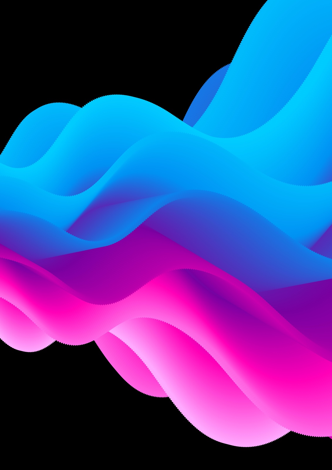 Vibrant Wave Abstract Blue Pink Wall Art