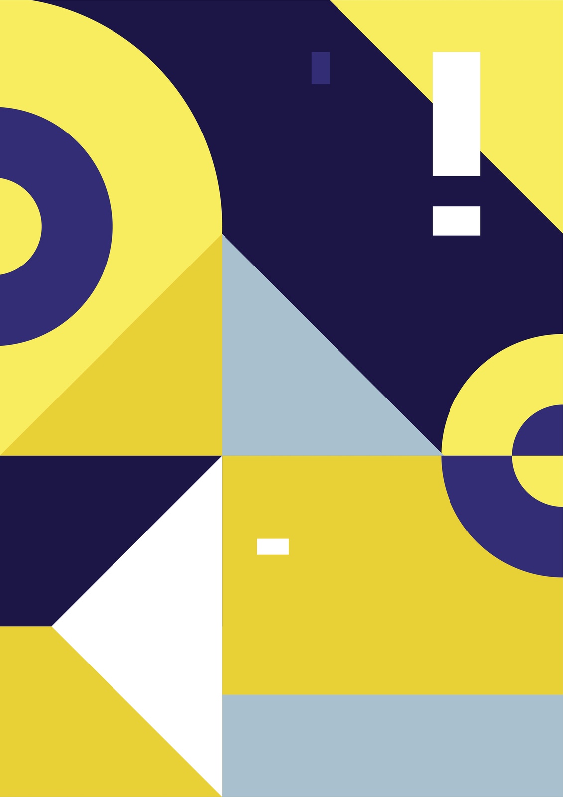 Abstract Geometric Yellow & Blue Wall Art
