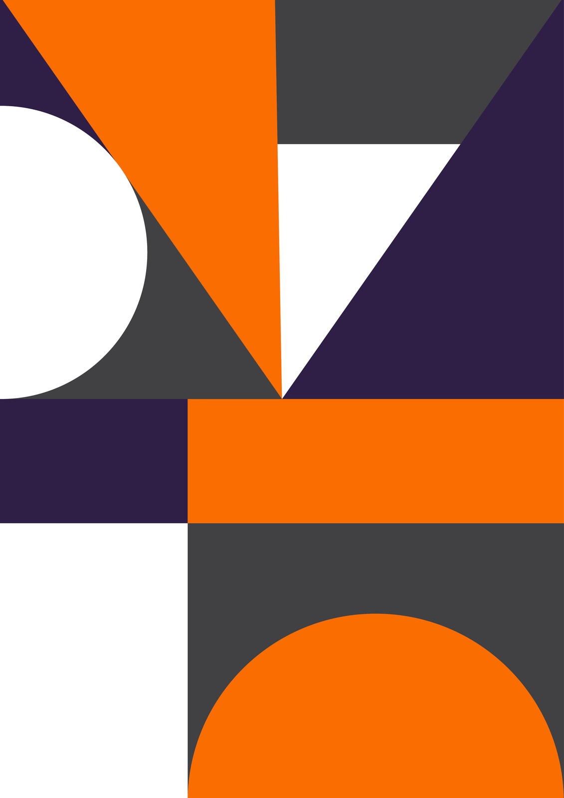 Bold Geometric Orange & Purple Wall Art