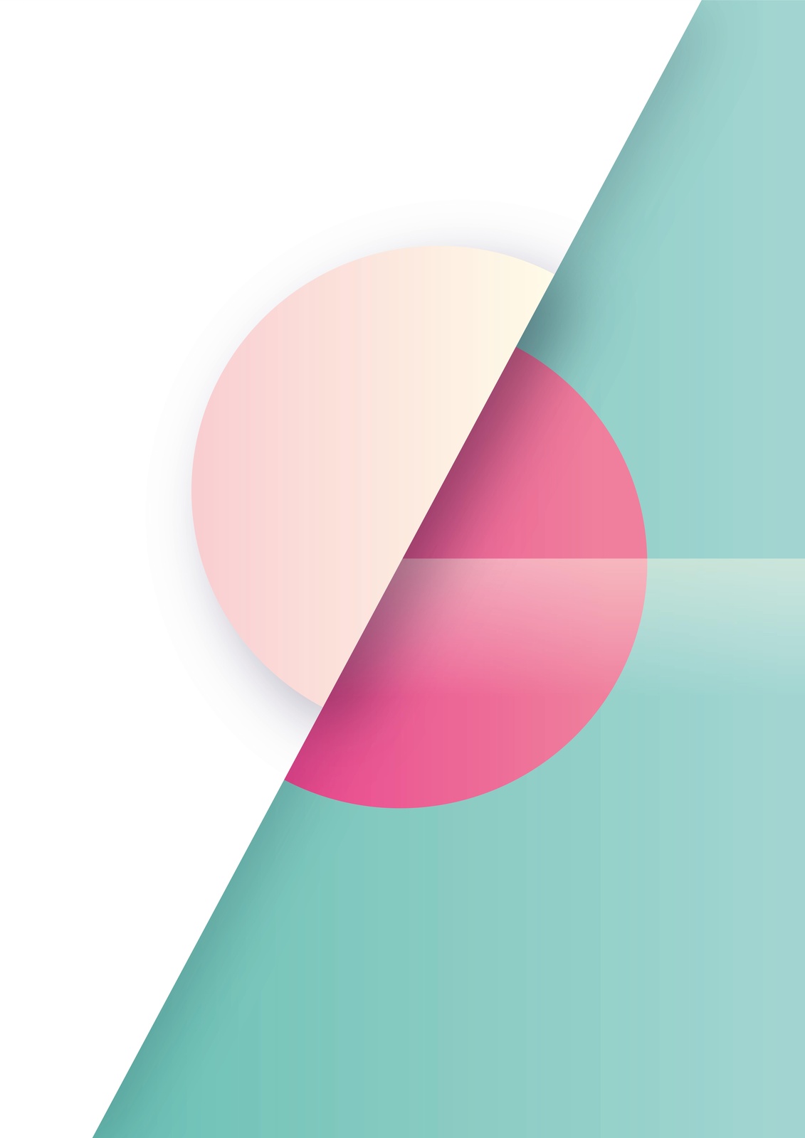 Modern Geometric Pink Teal Gradient Wall Art