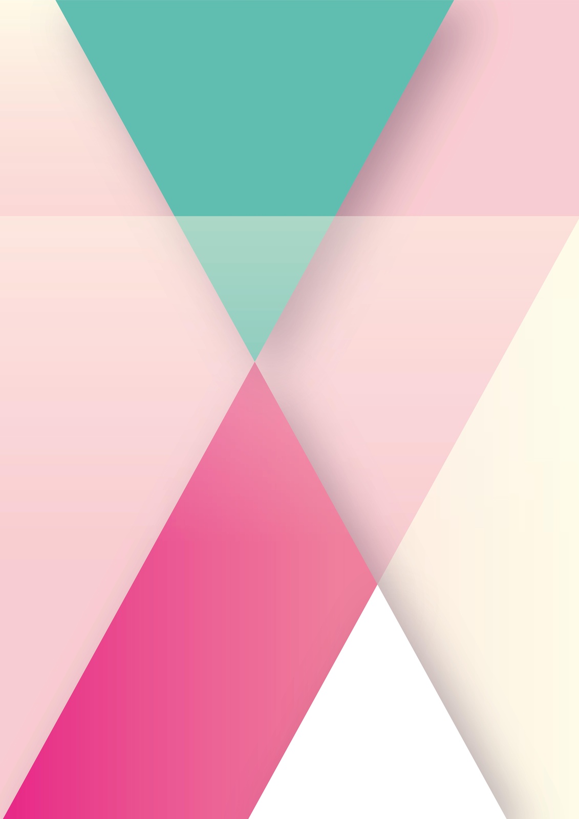 Geometric Pink & Teal Abstract Wall Art