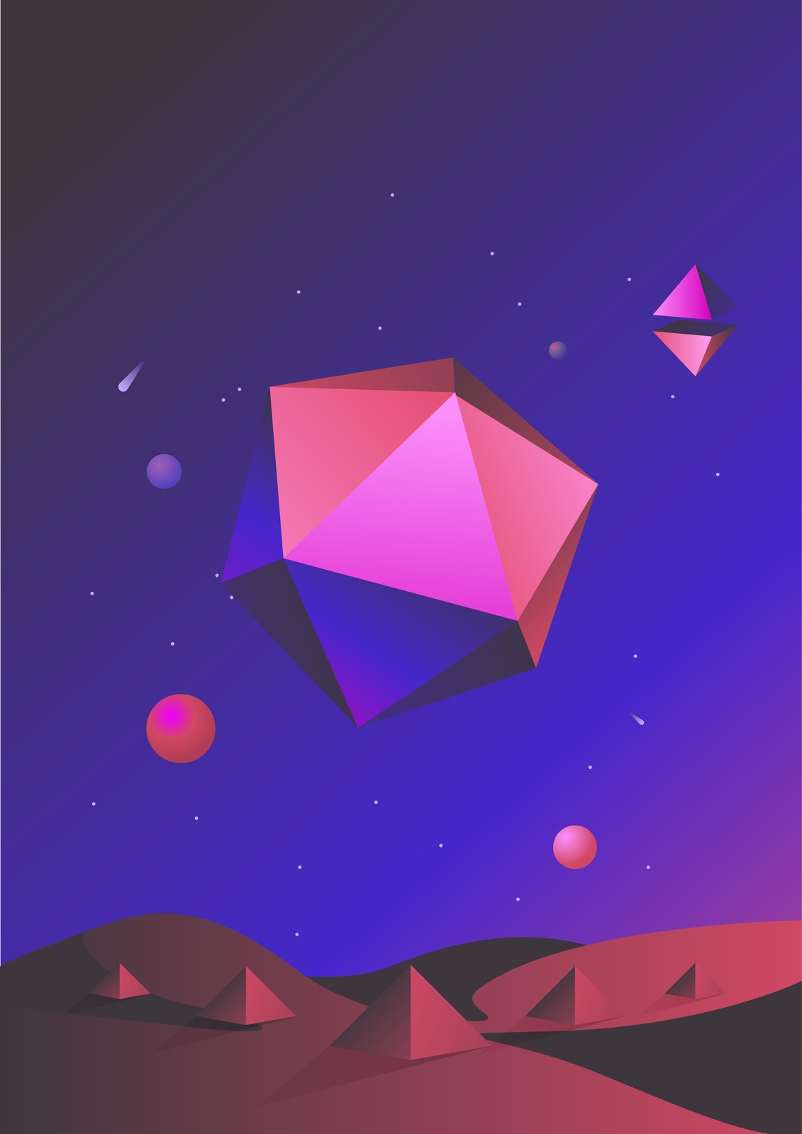 Geometric Nebula Abstract Wall Art