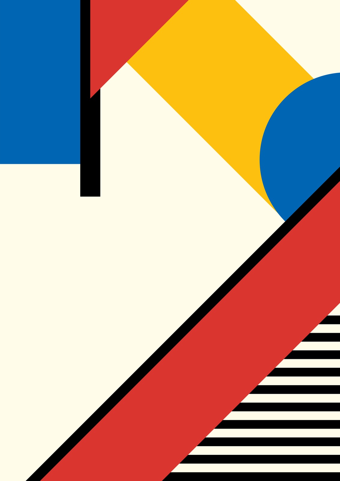 Abstract Geometric Shapes Bold Colors Wall Art