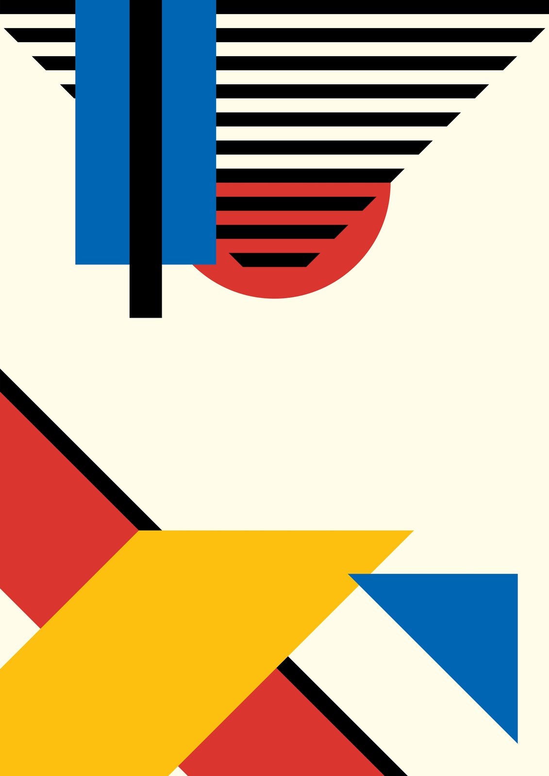 Bauhaus Geometric Composition Wall Art