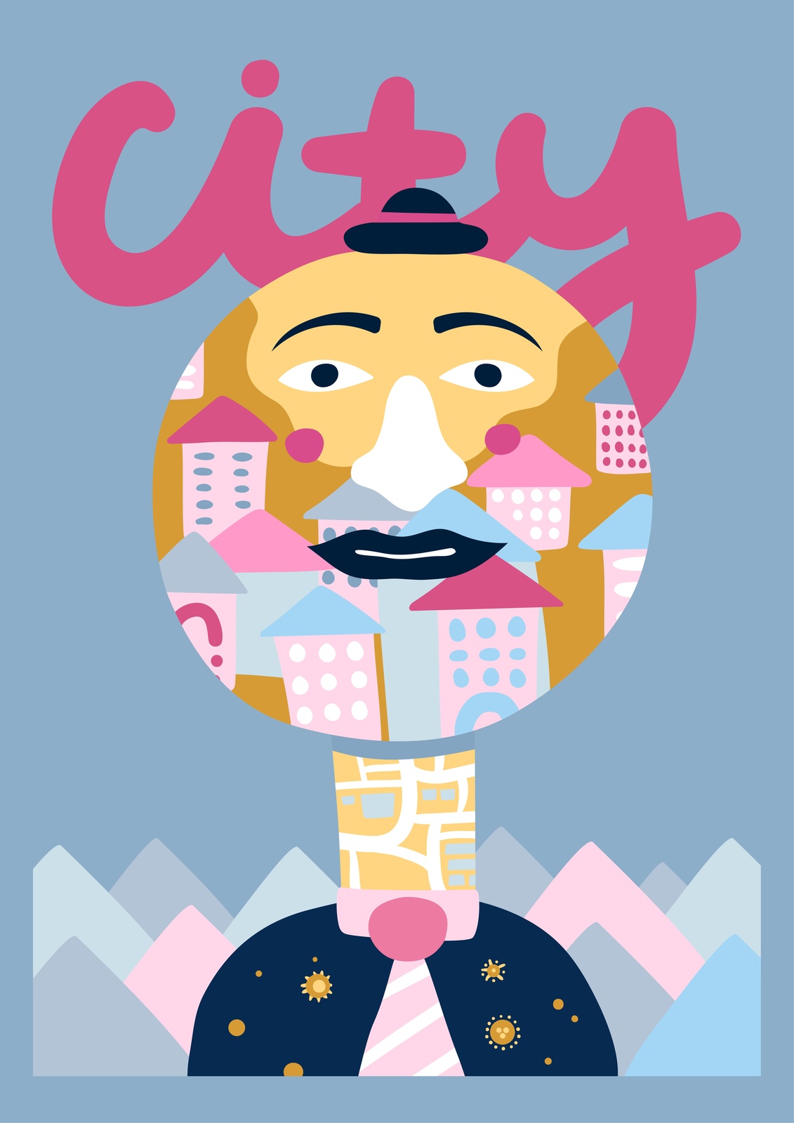Whimsical City Portrait Wall Art
