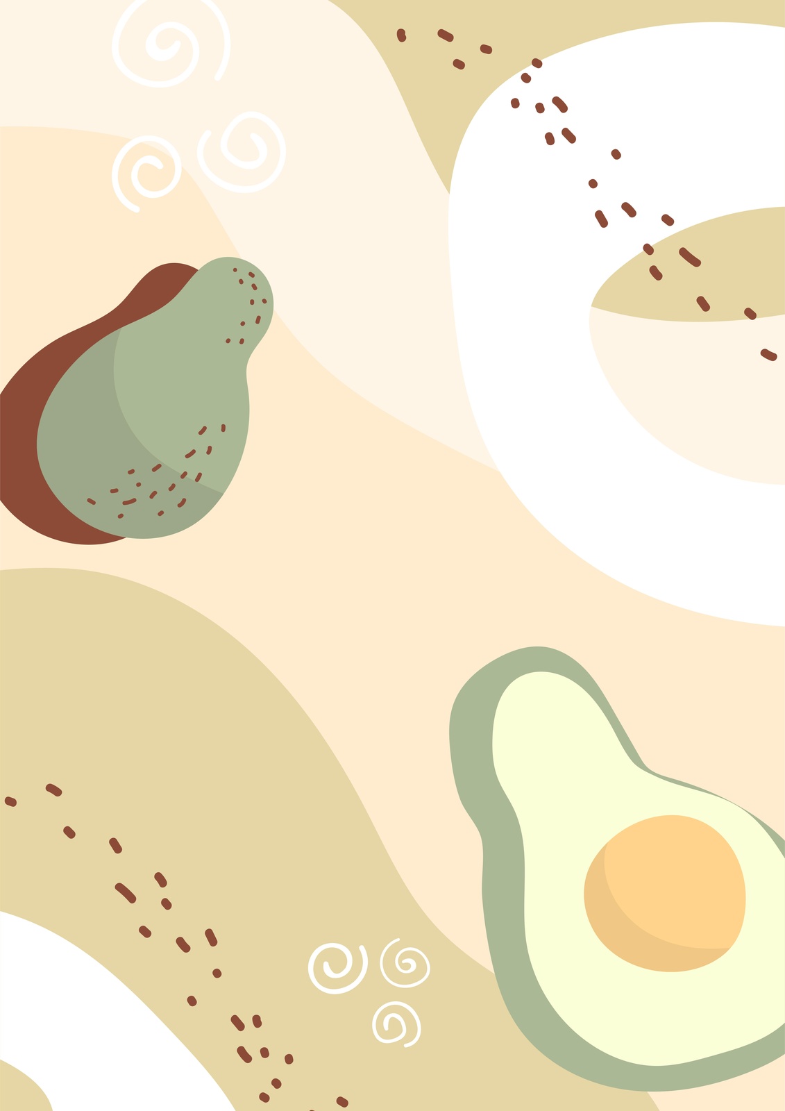 Modern Avocado Abstract Art Wall Art