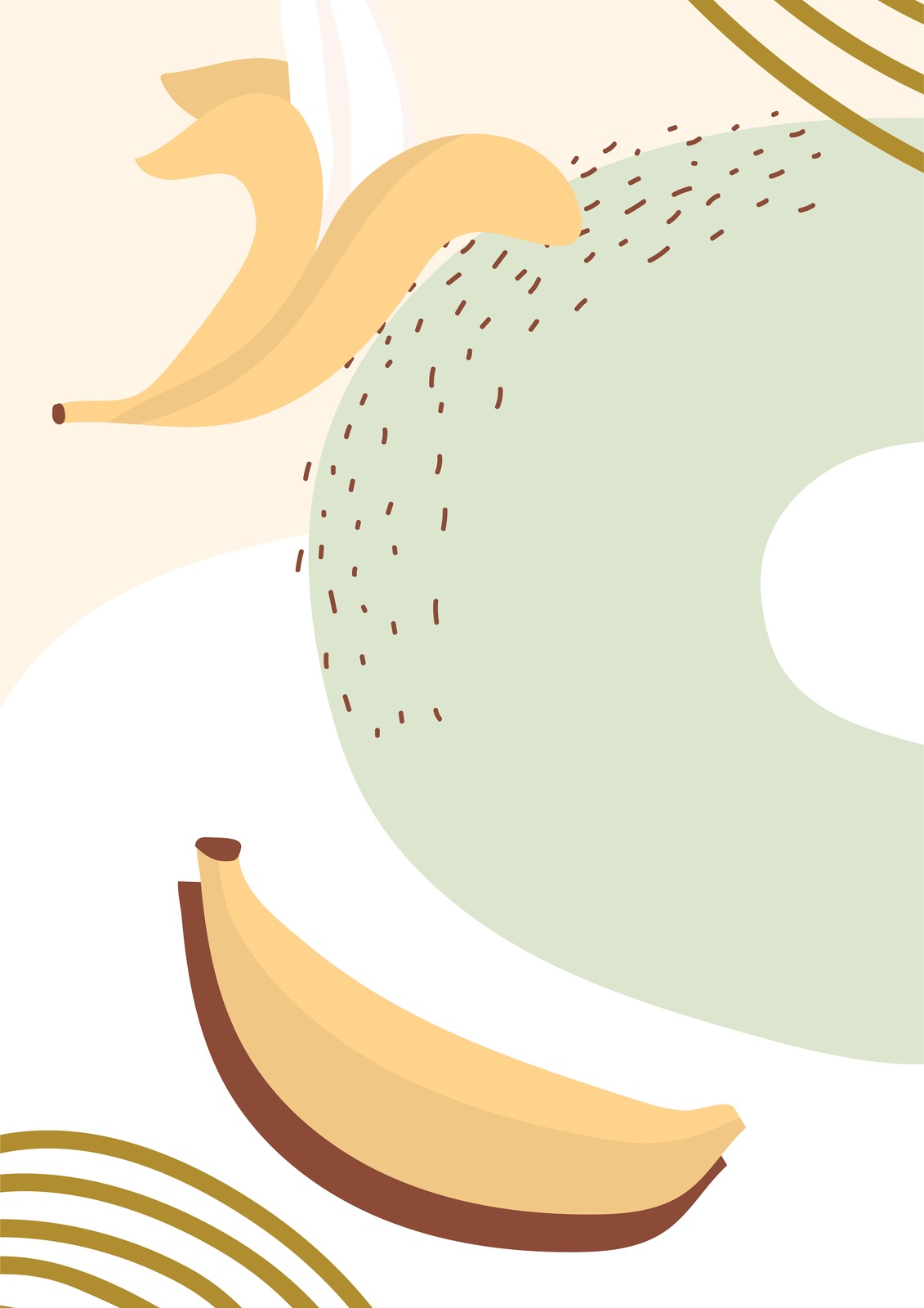Abstract Banana Botanical Wall Art