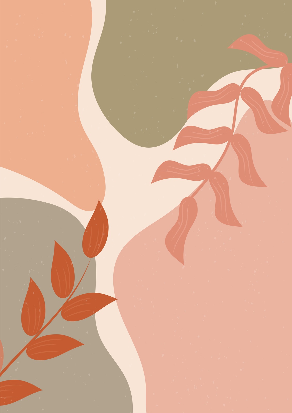 Abstract Botanical Blush & Sage Wall Art