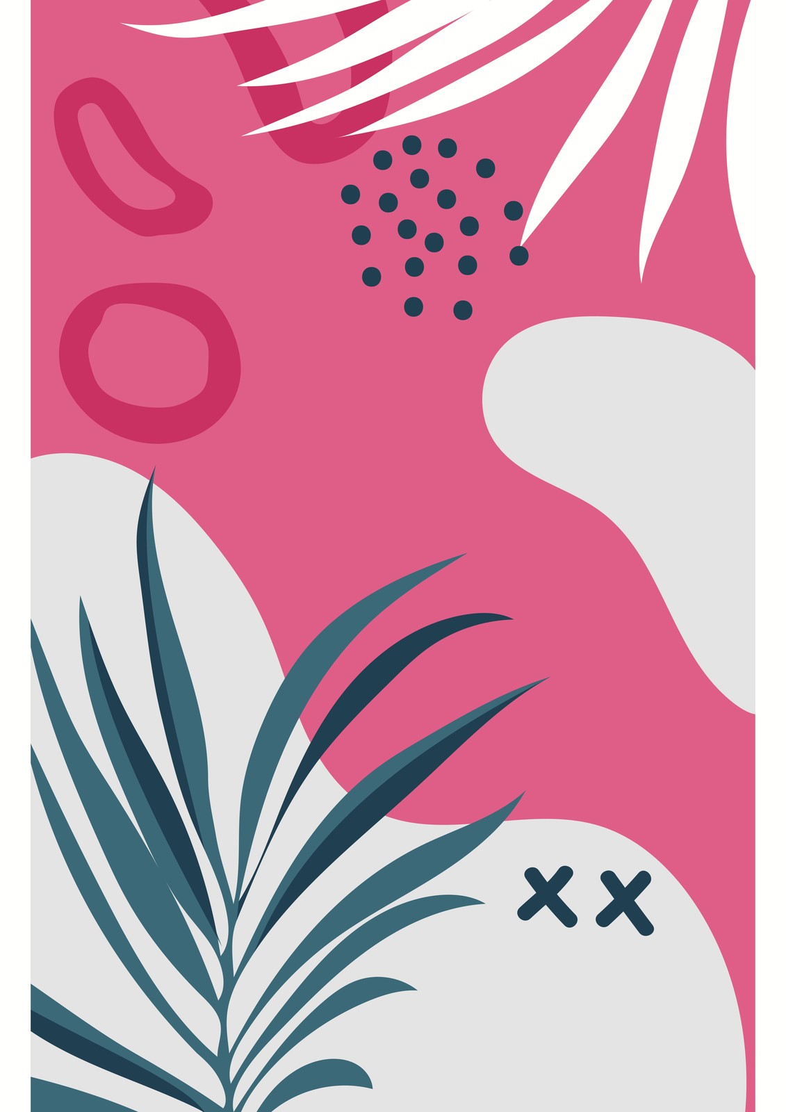 Vibrant Abstract Palm Leaves Wall Art