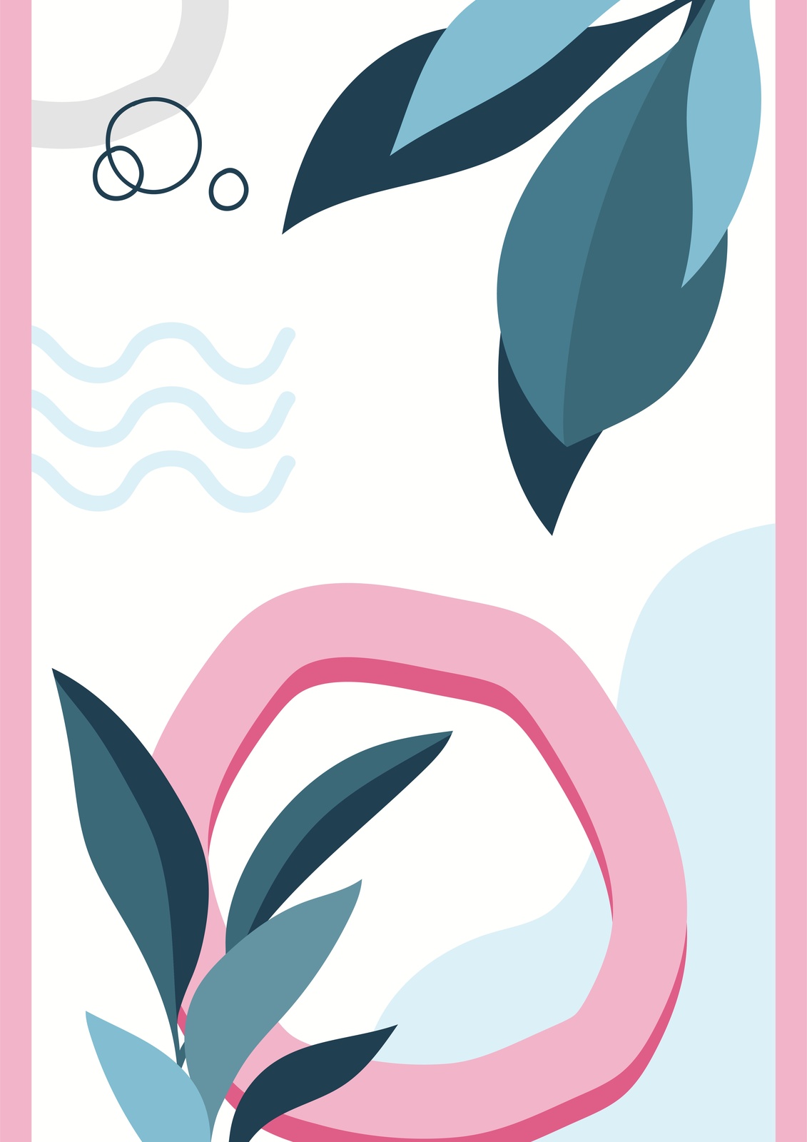 Soft Geometric Floral Wall Art
