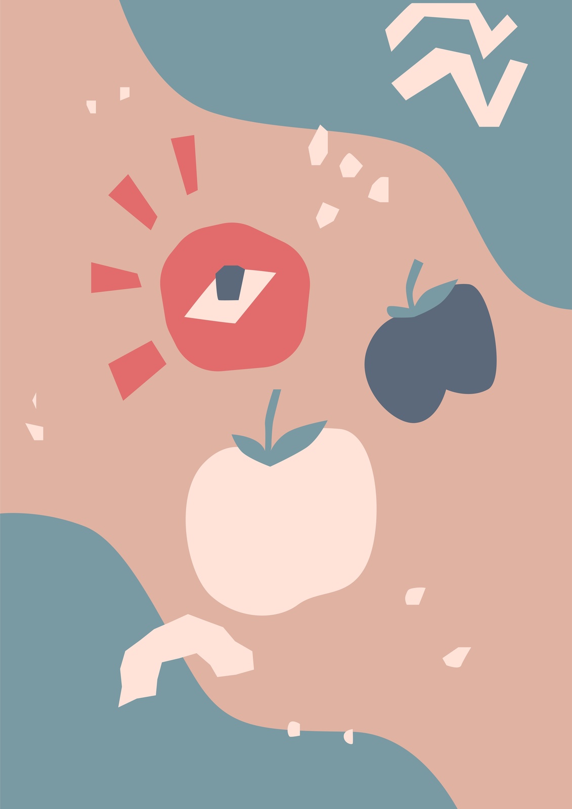 Boho Abstract Fruit & Eye Wall Art Wall Art