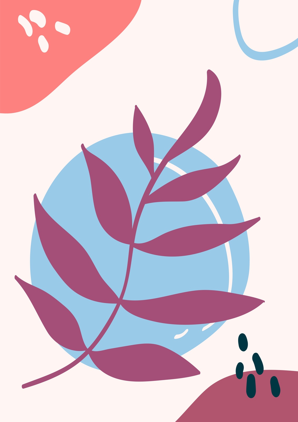 Modern Botanical Abstract Leaf Wall Art