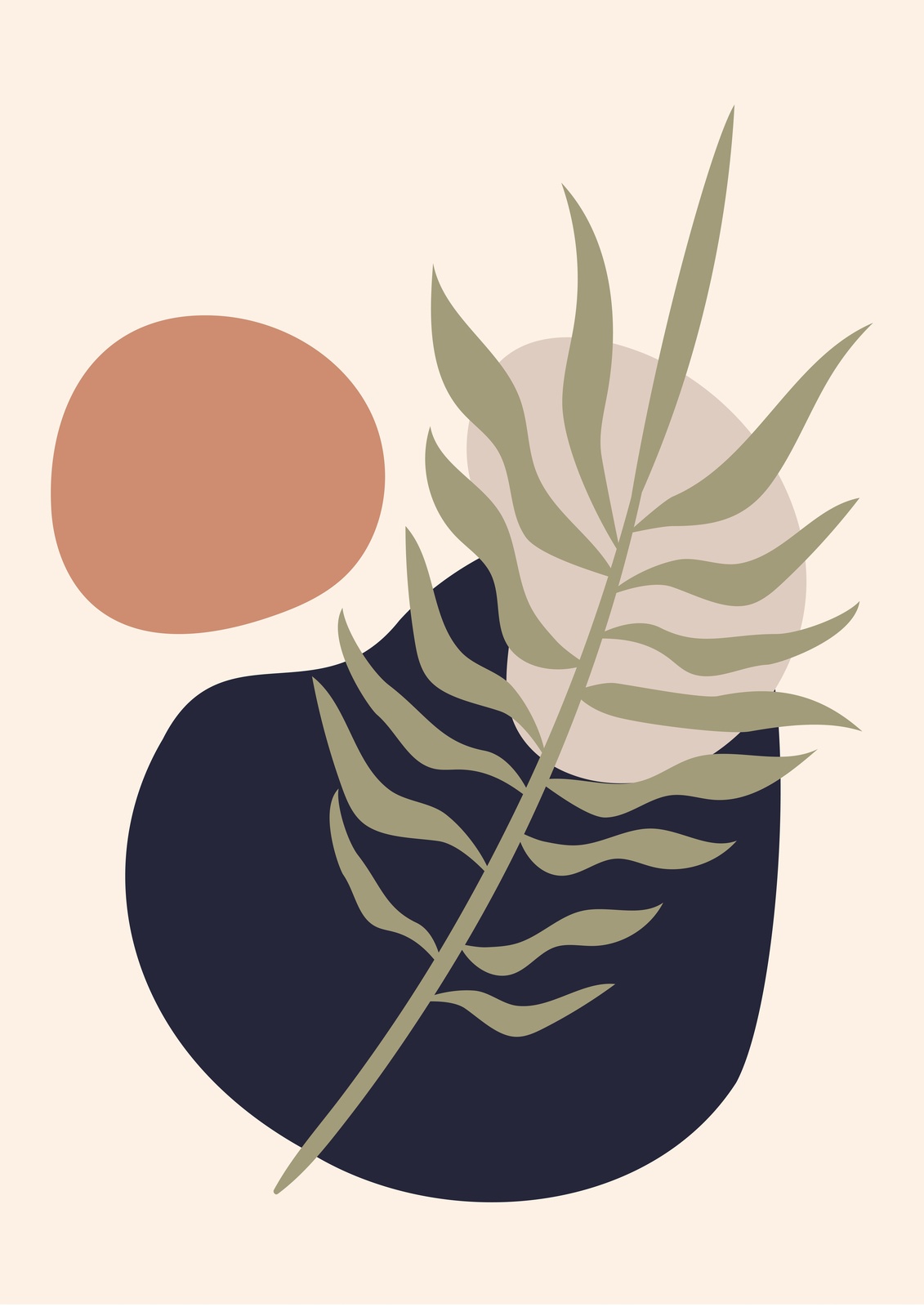 Abstract Leaf Mid-Century Modern Wall Art