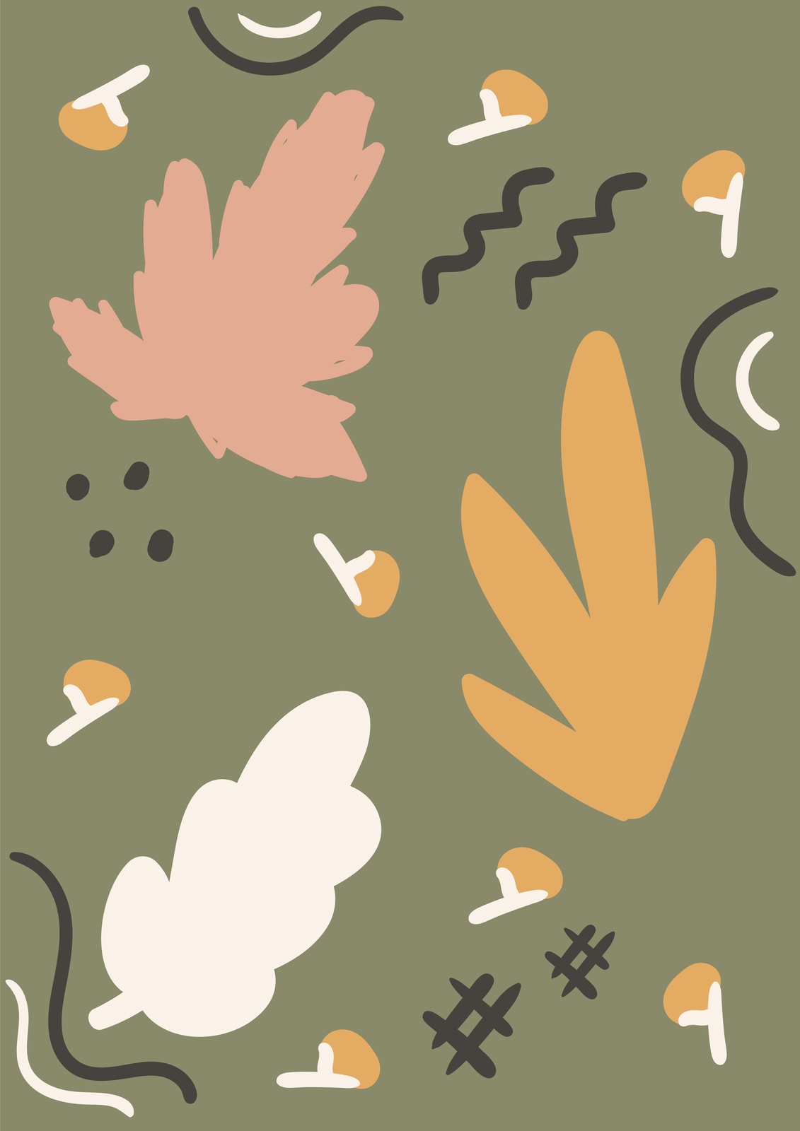 Abstract Botanical Mid-Century Modern Wall Art