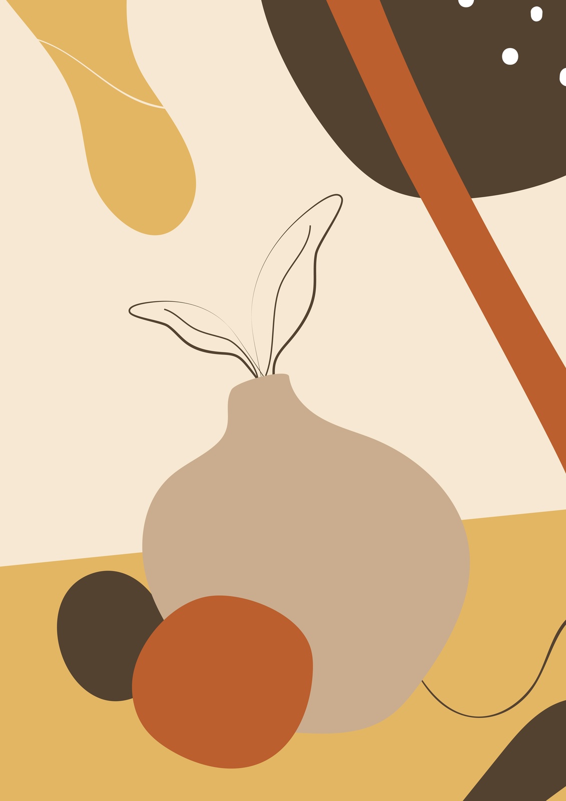 Abstract Mid-Century Vase Wall Art
