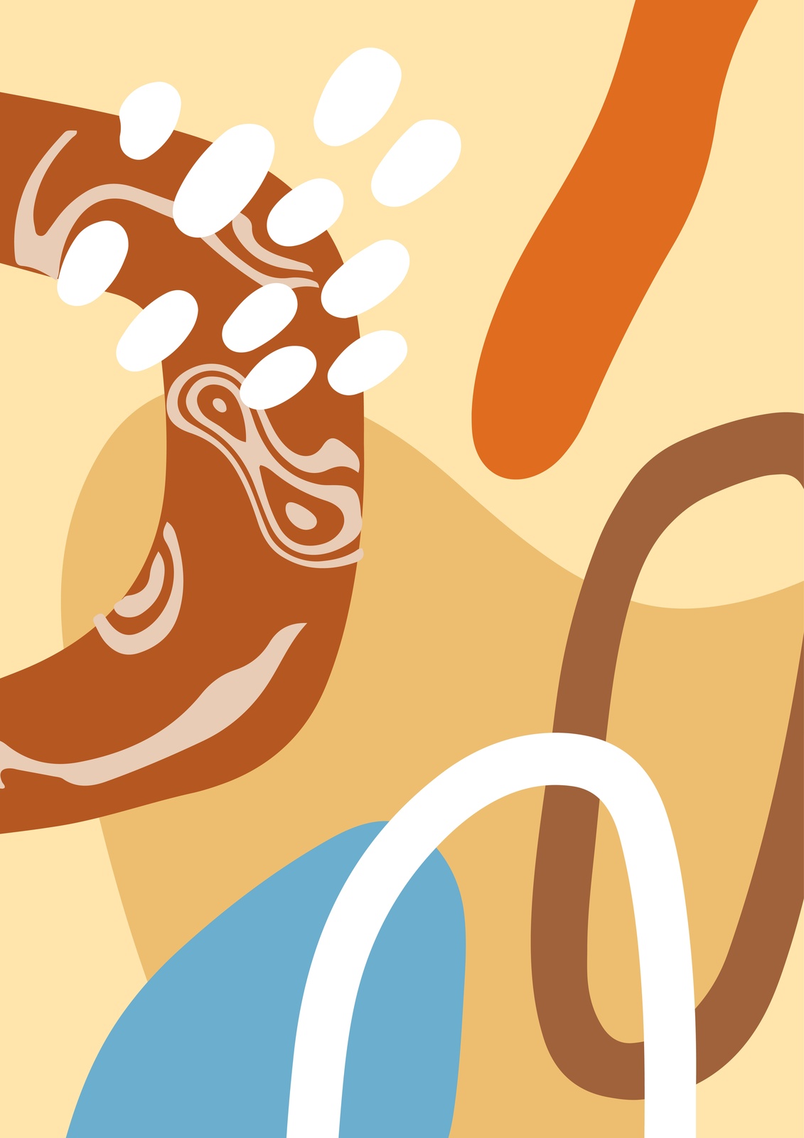 Abstract Earth Tones Organic Shapes Wall Art
