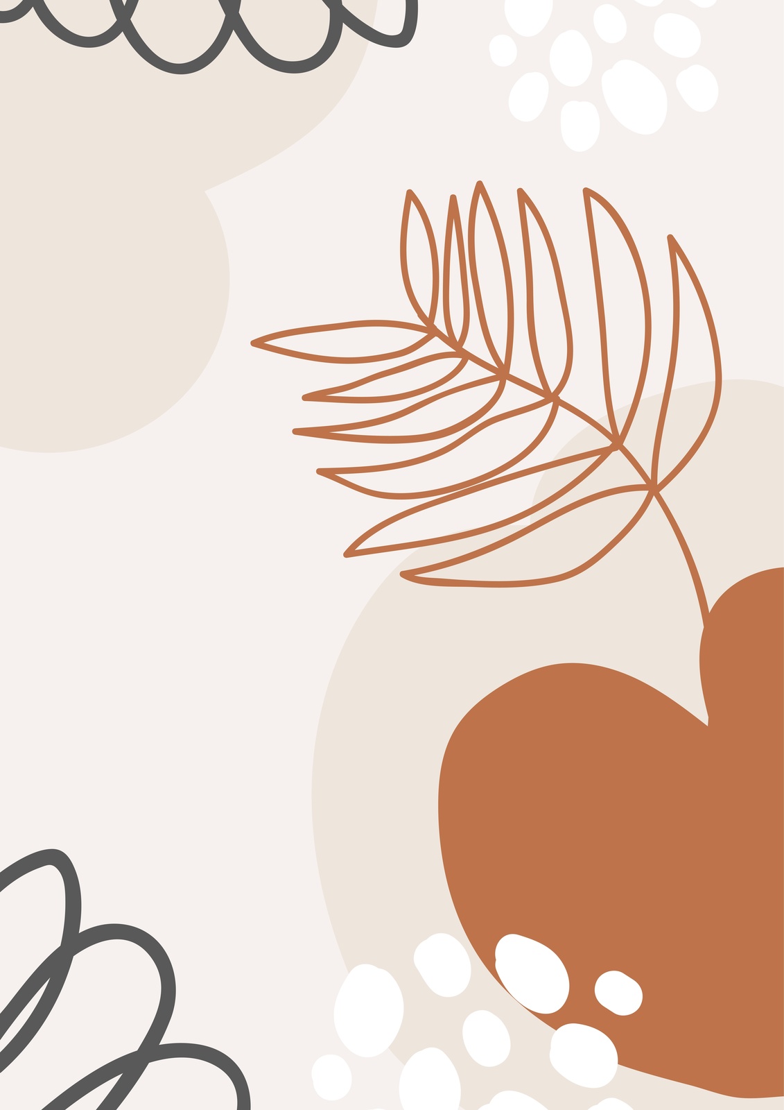 Boho Abstract Leaf & Shapes Wall Art